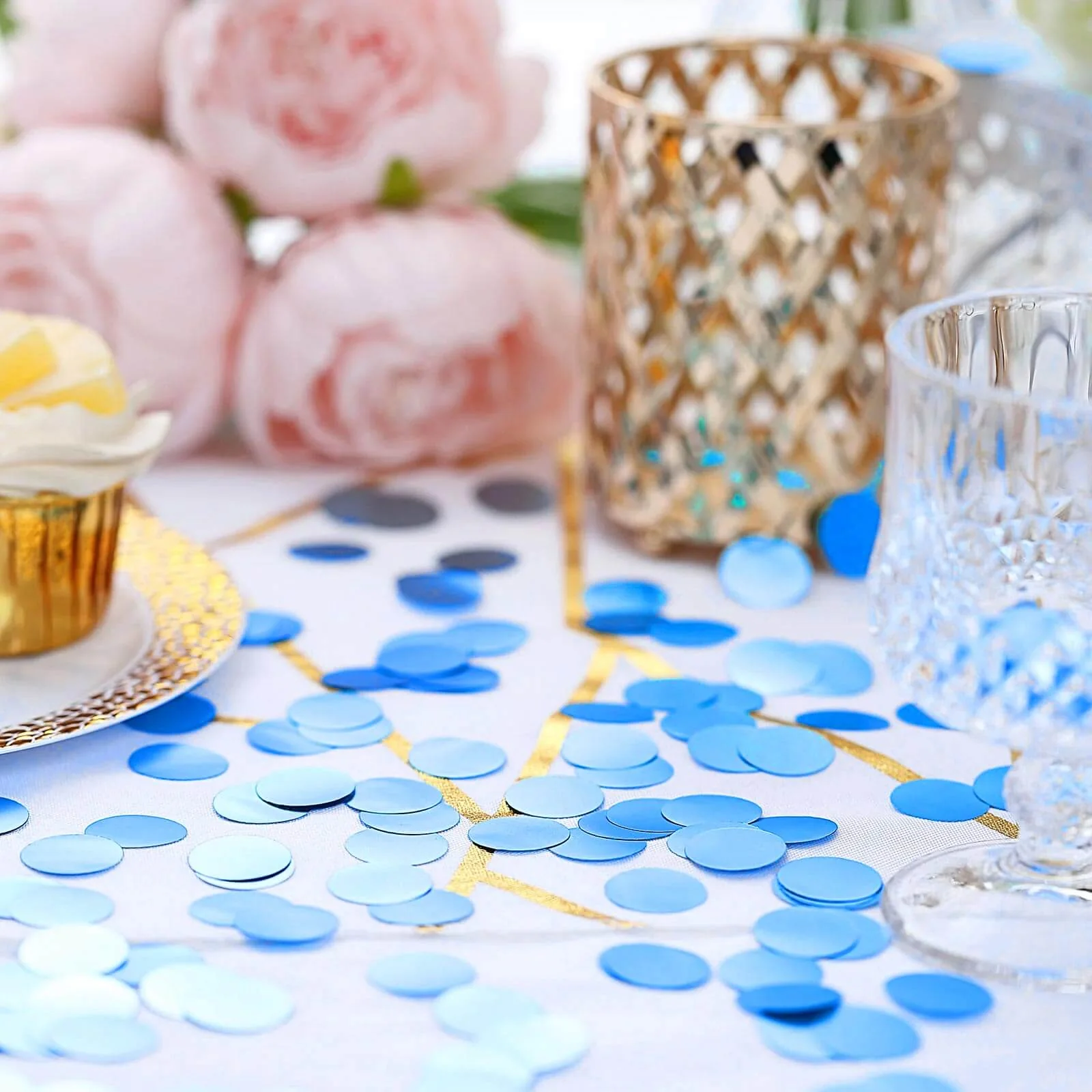 Metallic Round Party Confetti 18G Bag Dusty Blue Foil - Balloon Table Confetti Glitter Dots for Festive Weddings Baby Bridal Showers & Events - Image 10