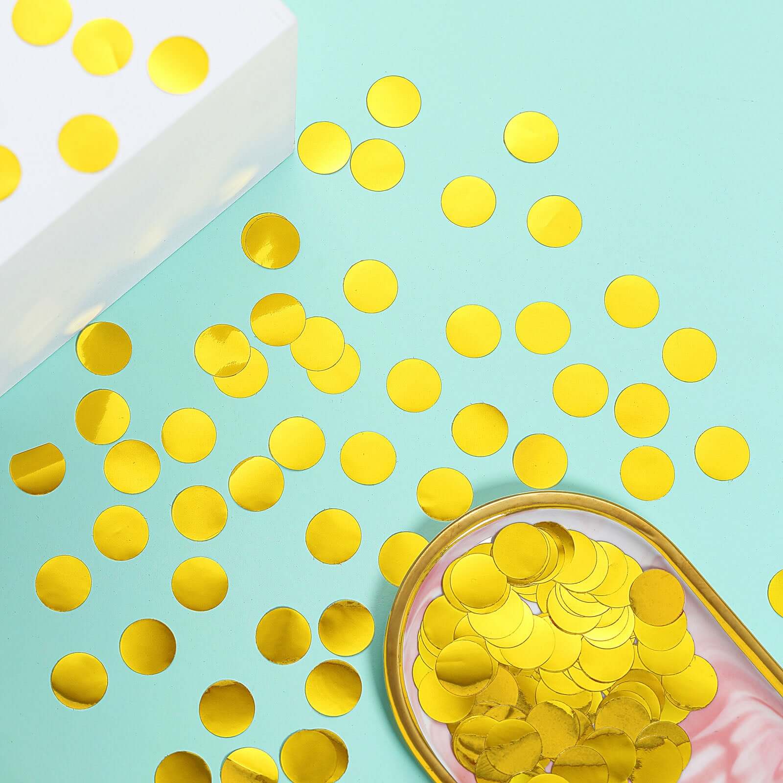 Metallic Round Party Confetti 18G Bag Gold Foil - Balloon Table Confetti Glitter Dots for Festive Weddings Baby Bridal Showers & Events - Image 6
