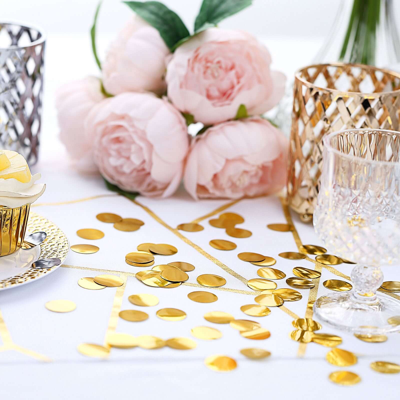 Metallic Round Party Confetti 18G Bag Gold Foil - Balloon Table Confetti Glitter Dots for Festive Weddings Baby Bridal Showers & Events - Image 9