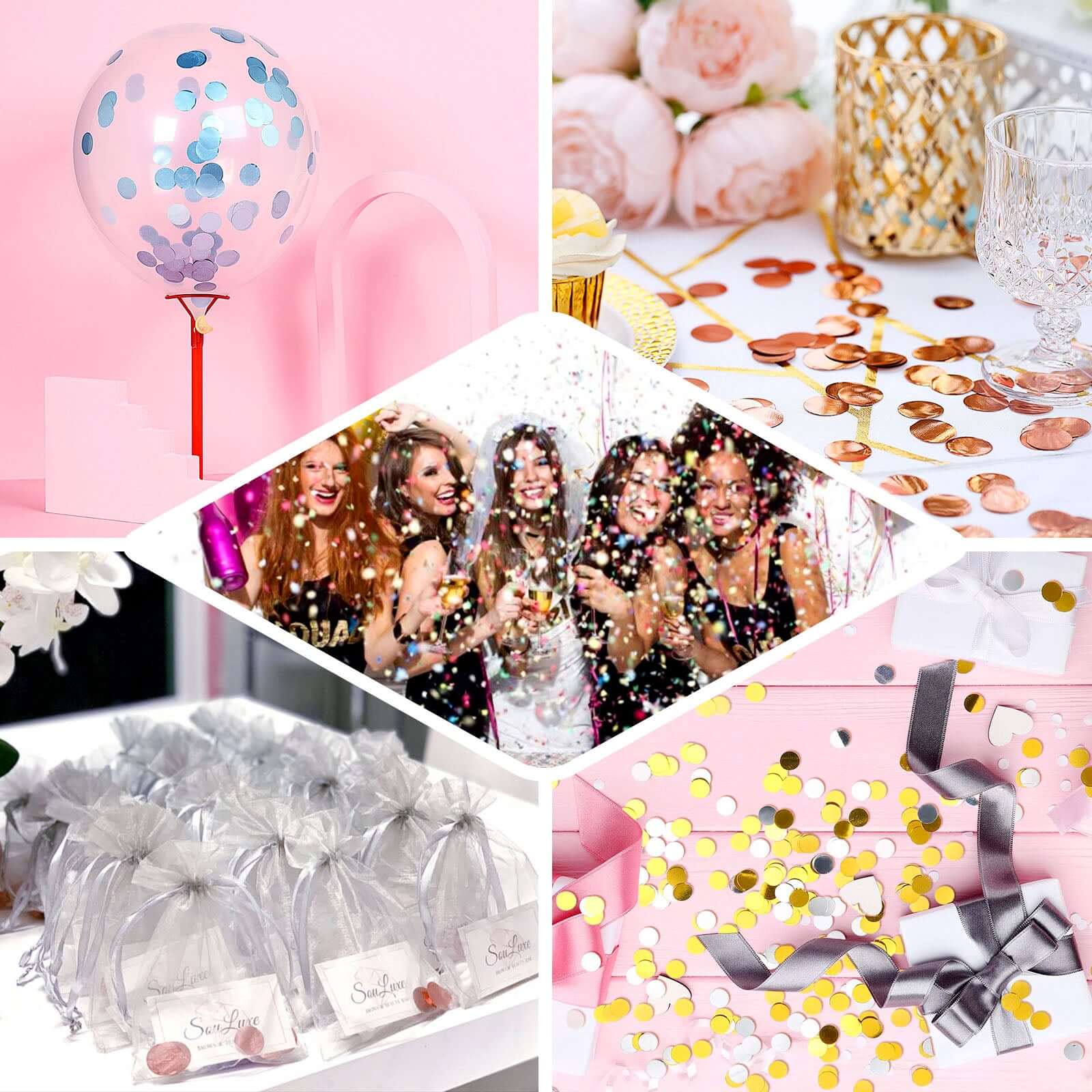 Metallic Round Party Confetti 18G Bag Iridescent Foil - Balloon Table Confetti Glitter Dots for Festive Weddings Baby Bridal Showers & Events - Image 5