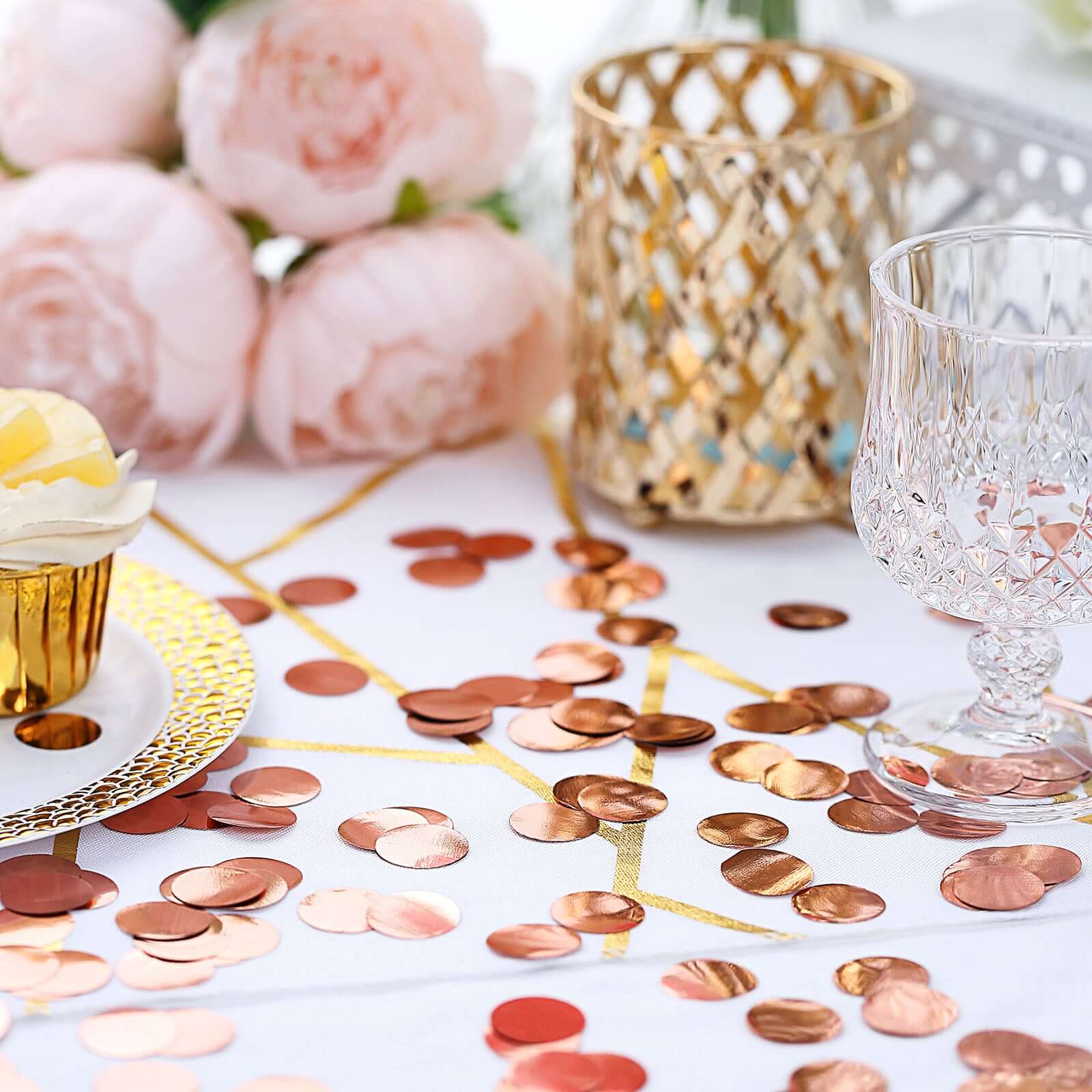 Metallic Round Party Confetti 18G Bag Rose Gold Foil - Balloon Table Confetti Glitter Dots for Festive Weddings Baby Bridal Showers & Events - Image 9