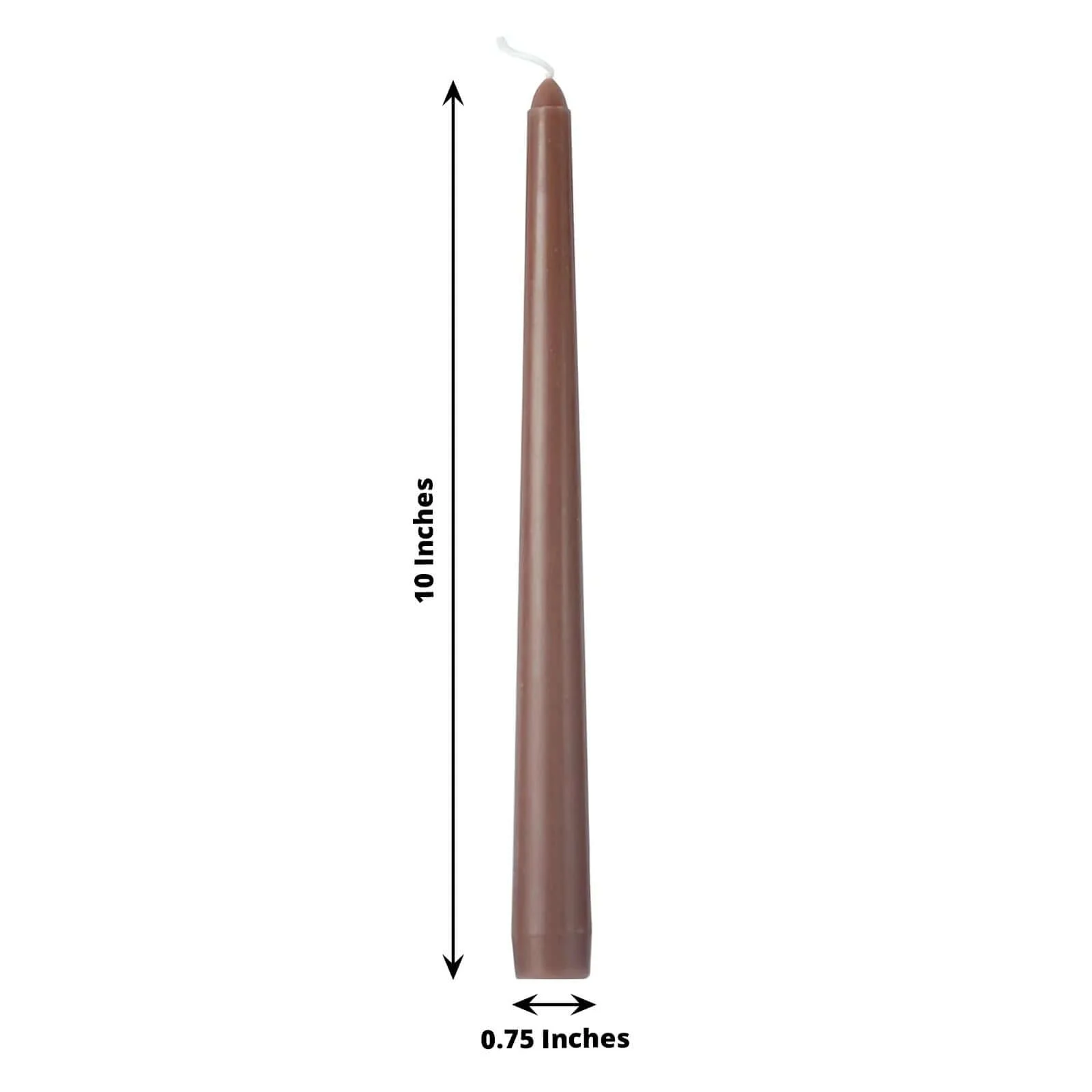 12-Pack Taper Candles 10" Premium Wax Design Mocha Brown - Unscented Candles - Image 3