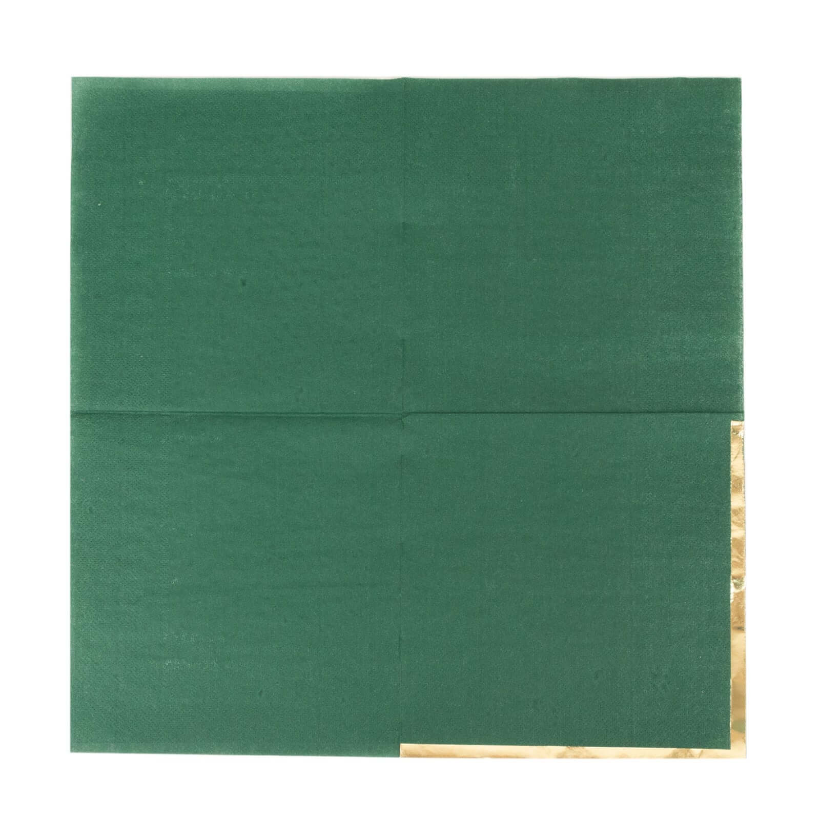 50-Pack Paper Beverage Napkins 2 Ply Hunter Emerald Green with Gold Foil Edge 6.5"x6.5" - Soft Disposable Cocktail Napkins - Image 7