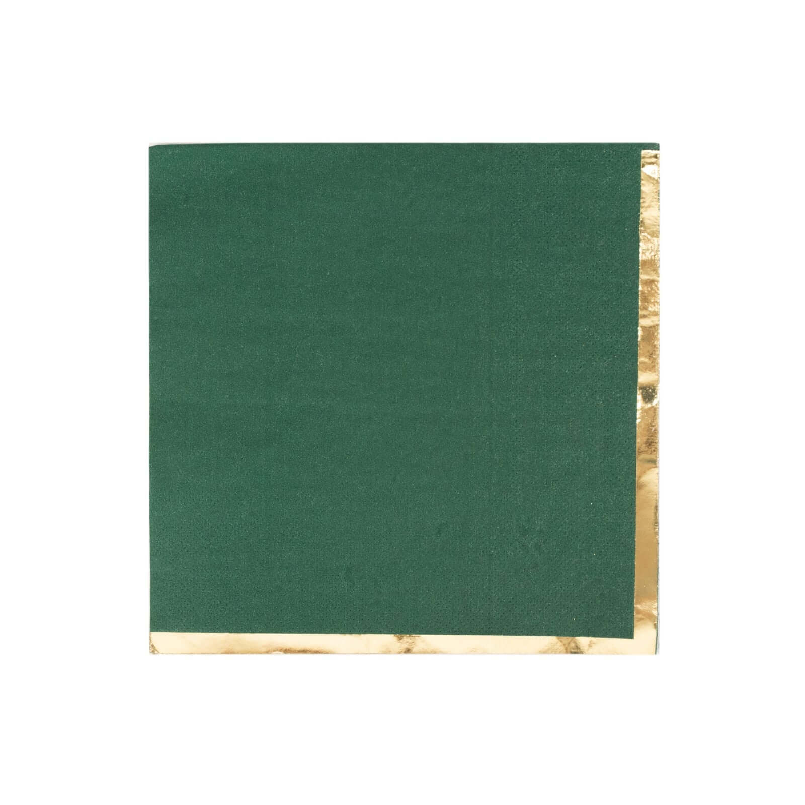 50-Pack Paper Beverage Napkins 2 Ply Hunter Emerald Green with Gold Foil Edge 6.5"x6.5" - Soft Disposable Cocktail Napkins - Image 8
