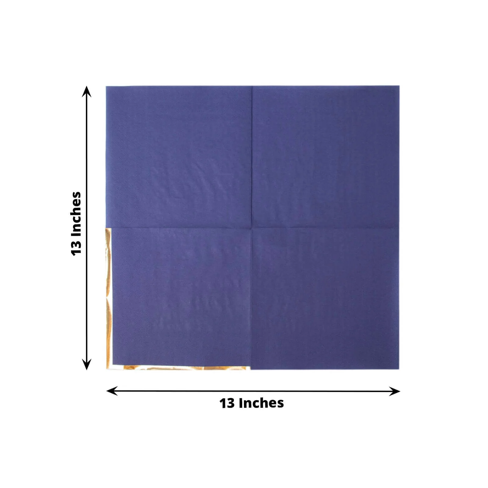 50-Pack Paper Beverage Napkins 2 Ply Navy Blue with Gold Foil Edge 6.5"x6.5" - Soft Disposable Cocktail Napkins - Image 3