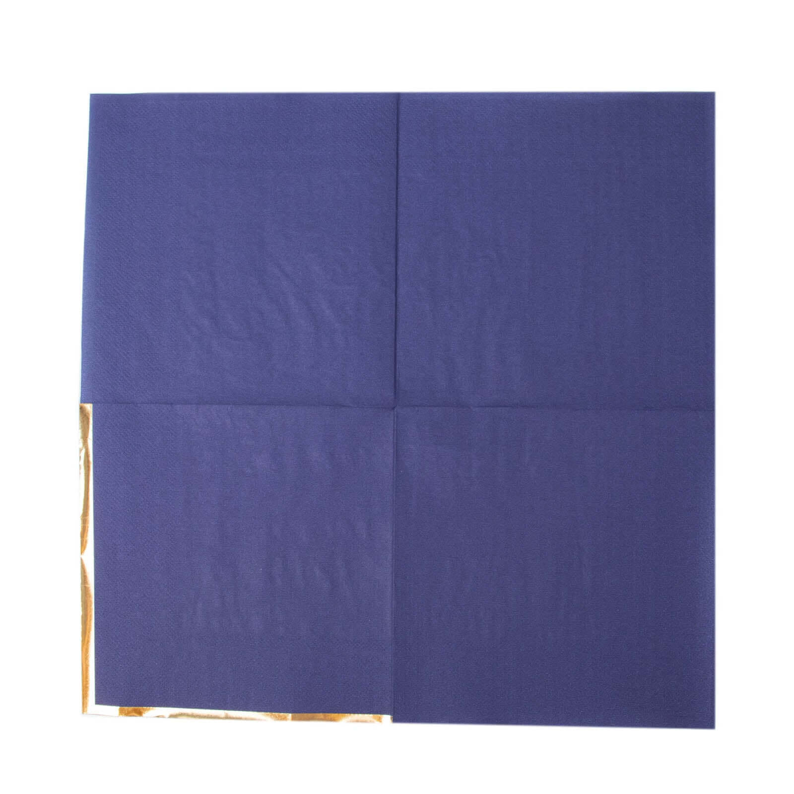 50-Pack Paper Beverage Napkins 2 Ply Navy Blue with Gold Foil Edge 6.5"x6.5" - Soft Disposable Cocktail Napkins - Image 8
