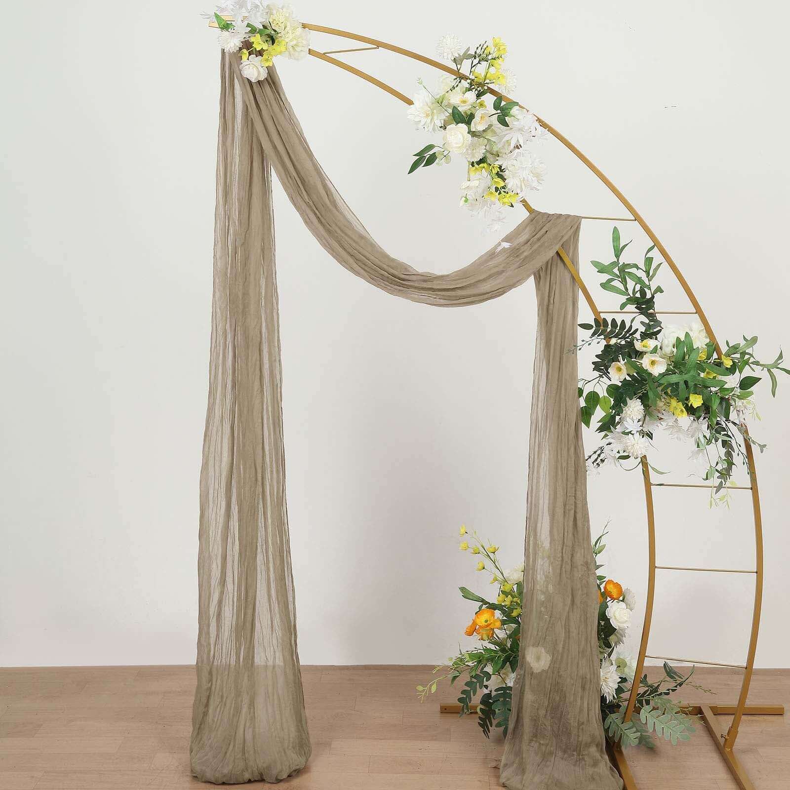 Natural Gauze Cheesecloth Draping Fabric Wedding Arch Decorations, Window Scarf Valance Drapes, Boho Arbor Long Curtain Panel 20ft - Image 5