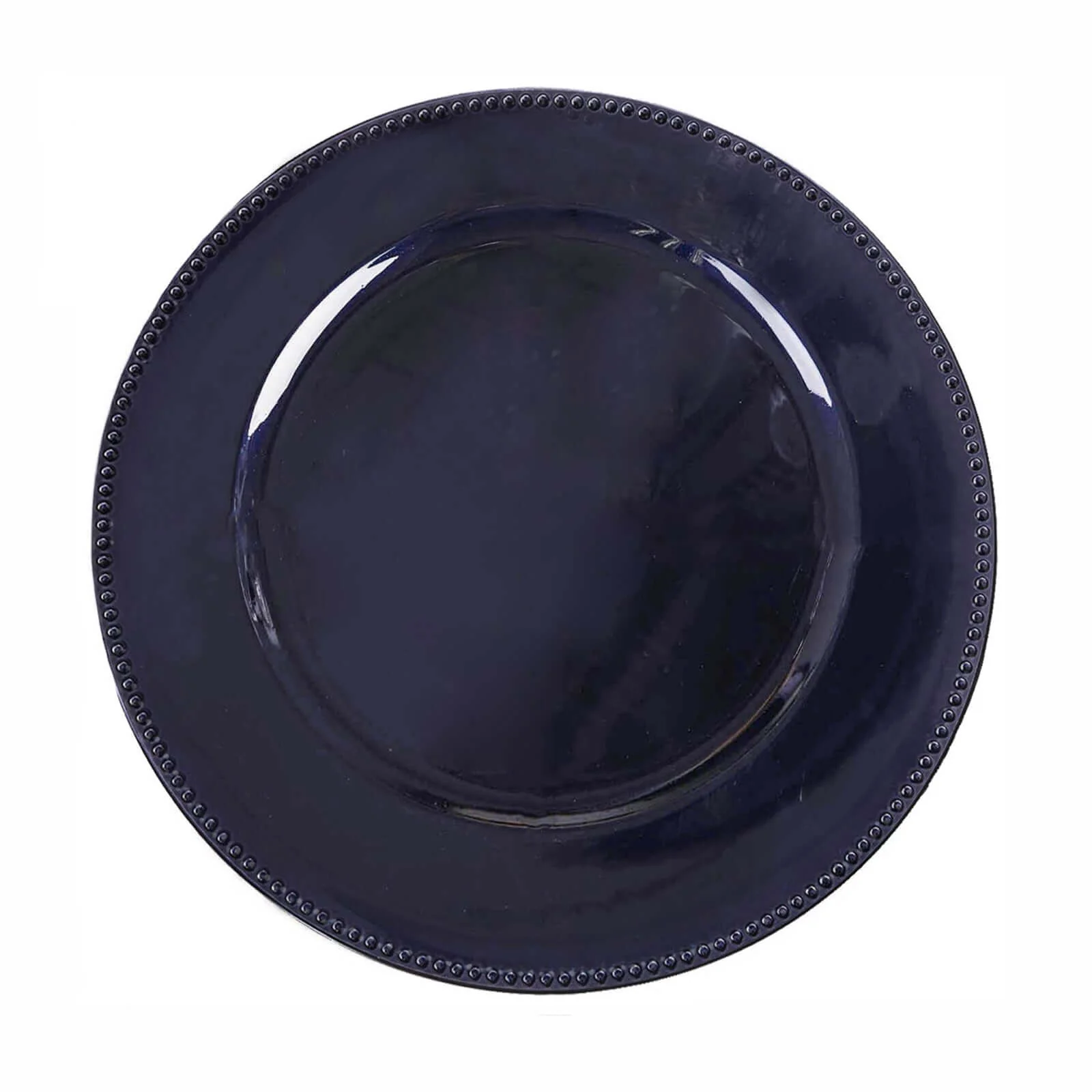 6-Pack Acrylic Charger Plates 13" Round Navy Blue Beaded Rim - Dinner Charger Tabletop Decor - Image 6