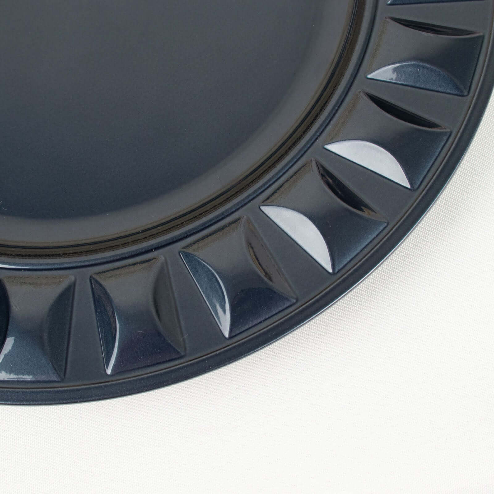 6-Pack Plastic Charger Plates 13" Round Navy Blue Bejeweled Rim - Dinner Charger Tableware - Image 10