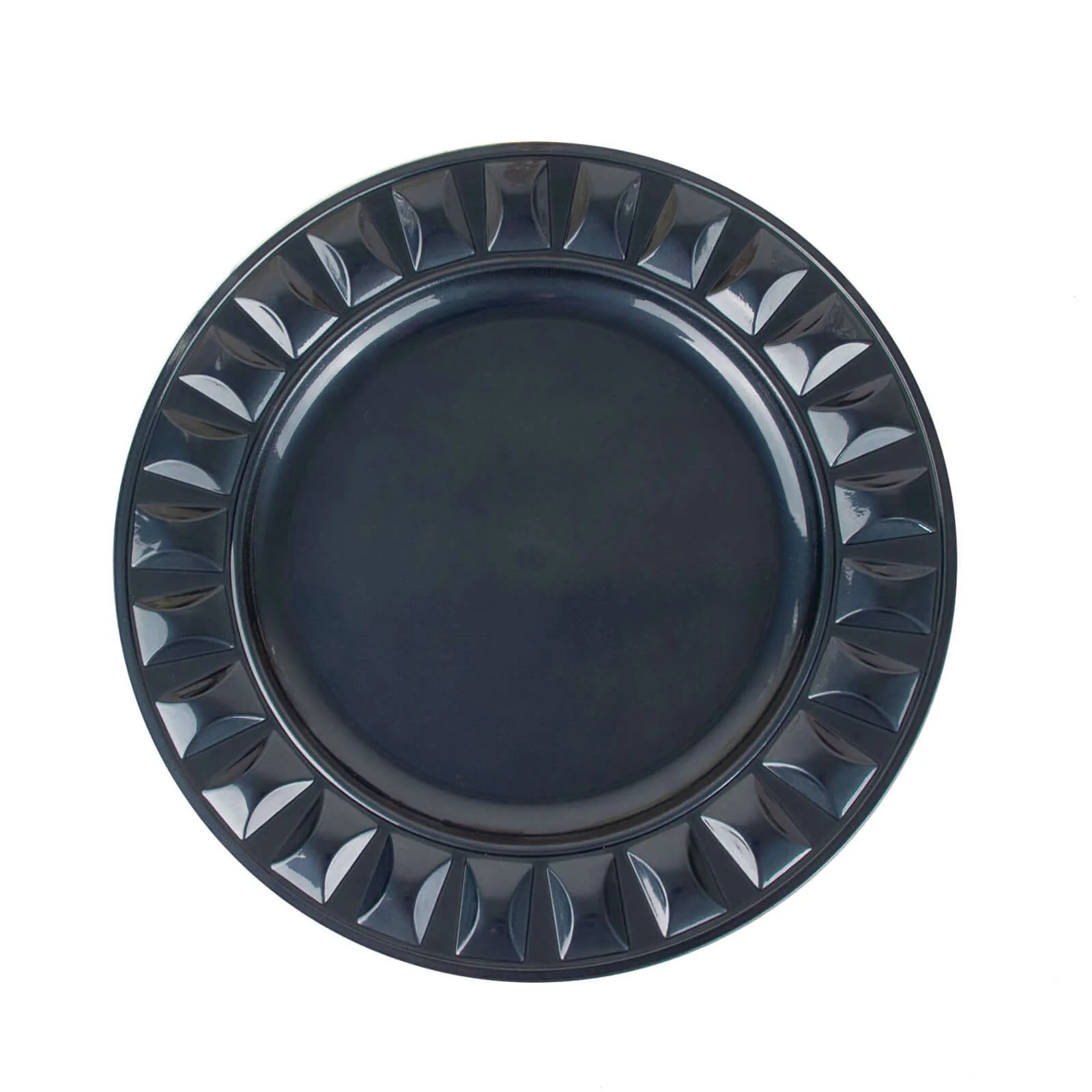6-Pack Plastic Charger Plates 13" Round Navy Blue Bejeweled Rim - Dinner Charger Tableware - Image 6