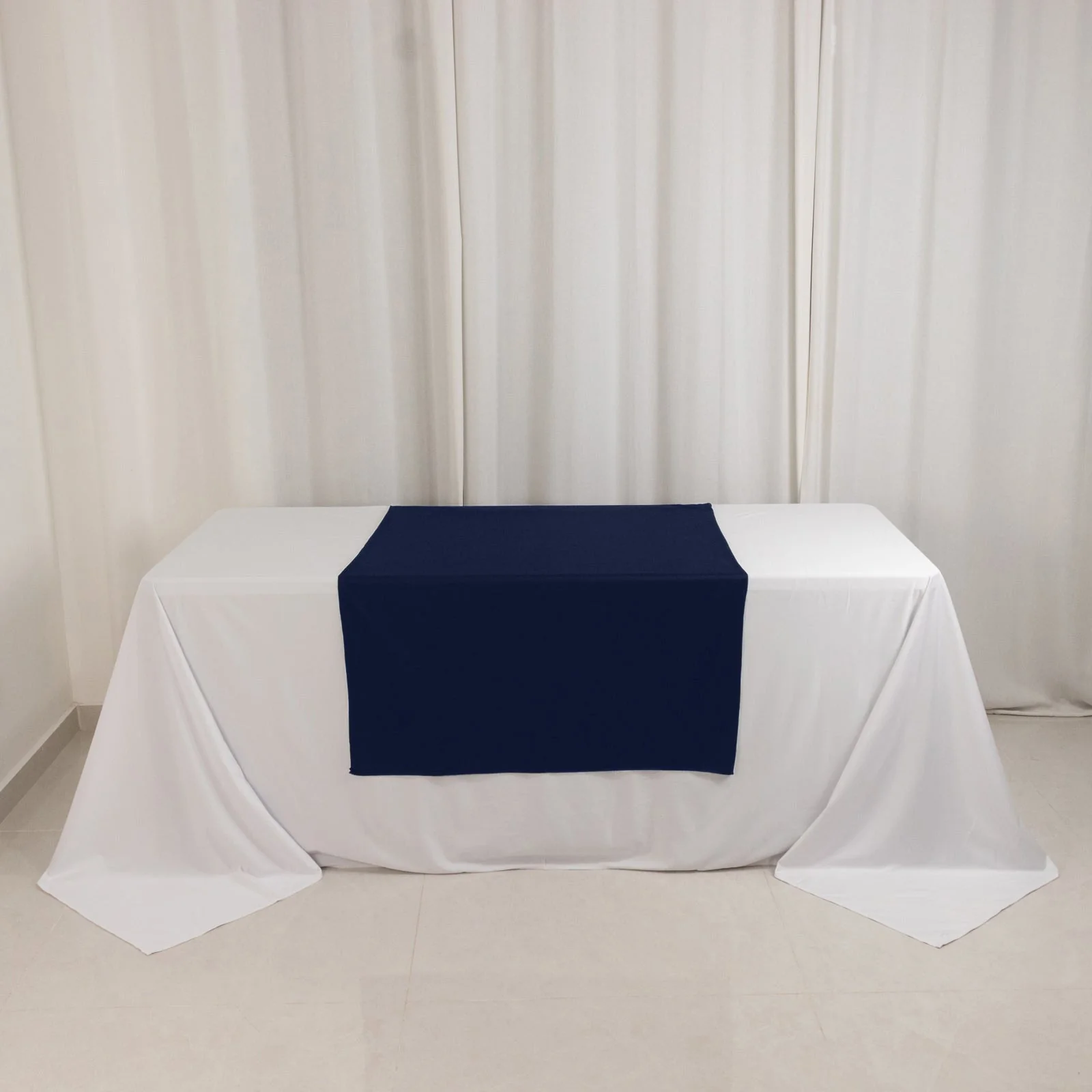 Wide Polyester Table Runner 36"x72" Navy Blue - Durable Trade Show and Exhibitions Table Decor - Image 8