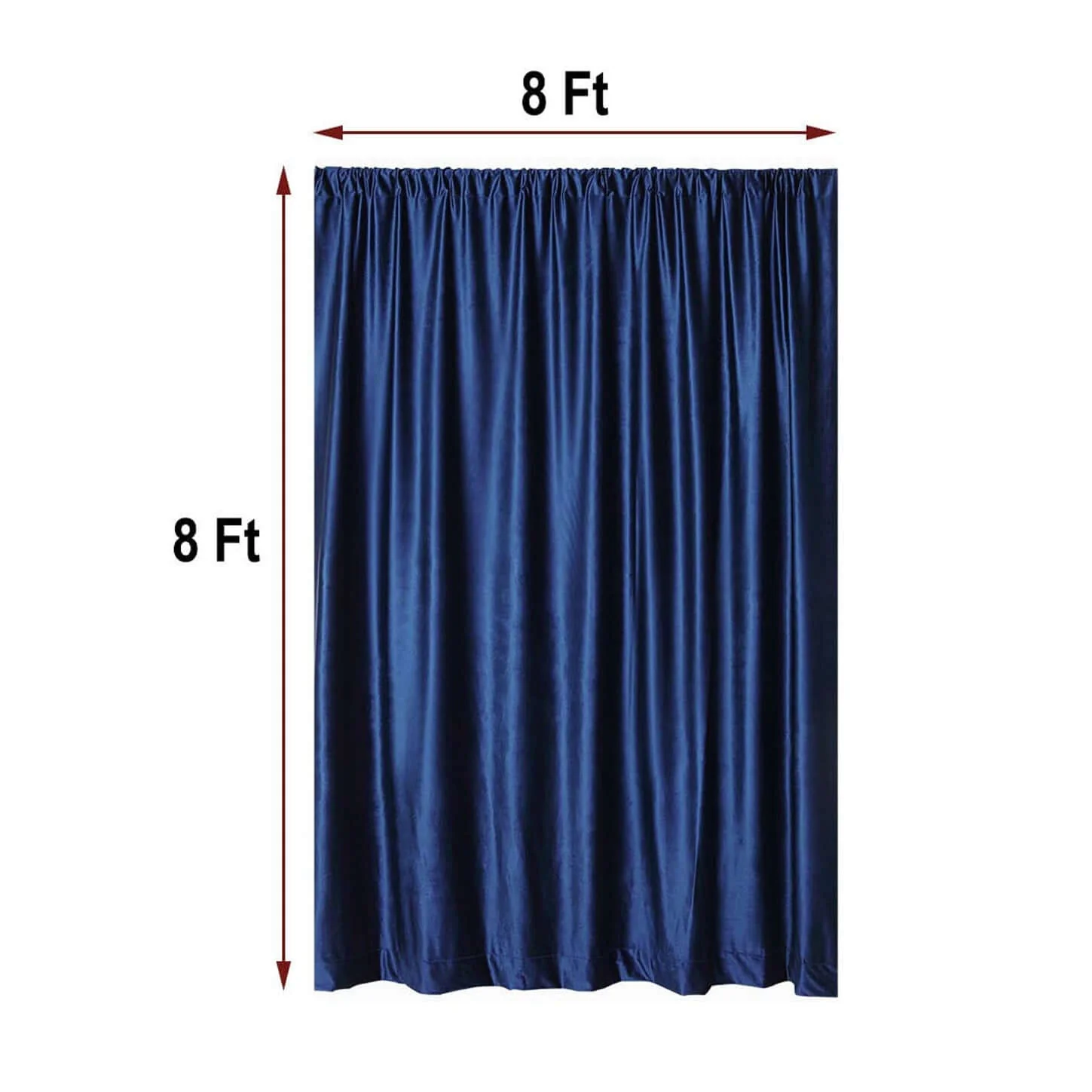 Crushed Velvet Backdrop Curtain – Navy Blue 8ft x 8ft Event Drape with Rod Pocket, Privacy Panel for Photo Booths & Events - Image 3