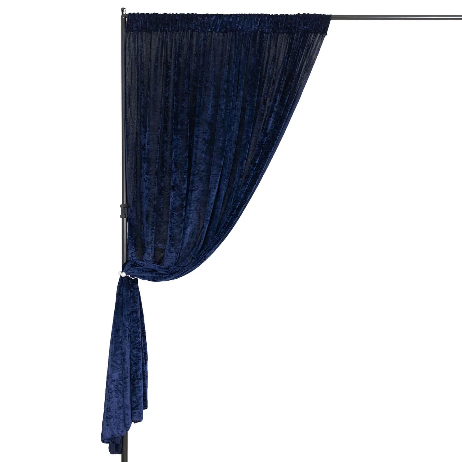 Crushed Velvet Backdrop Curtain – Navy Blue 8ft x 8ft Event Drape with Rod Pocket, Privacy Panel for Photo Booths & Events - Image 7