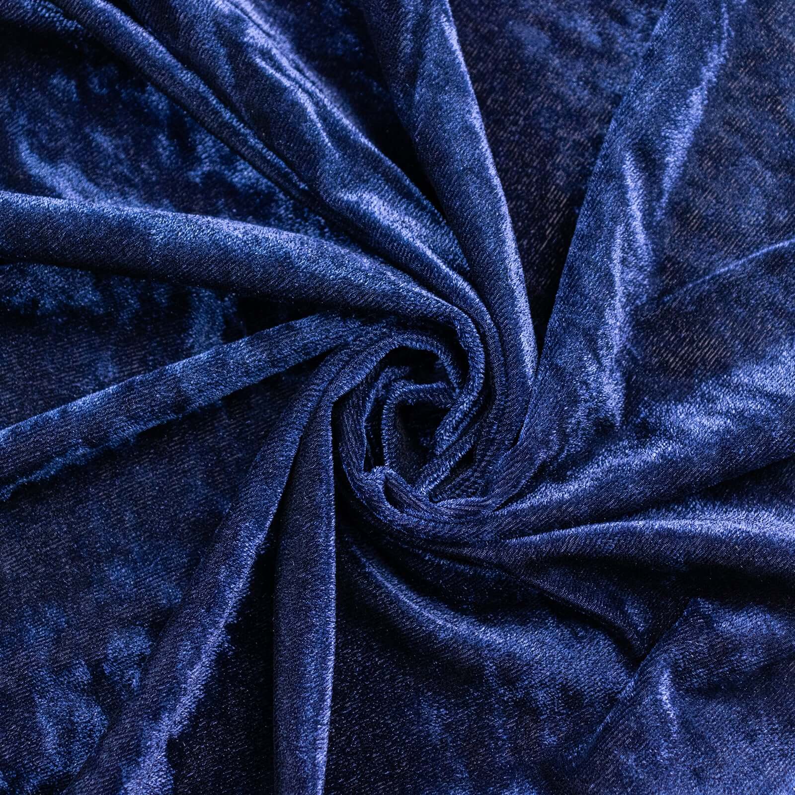 Crushed Velvet Backdrop Curtain – Navy Blue 8ft x 8ft Event Drape with Rod Pocket, Privacy Panel for Photo Booths & Events - Image 8