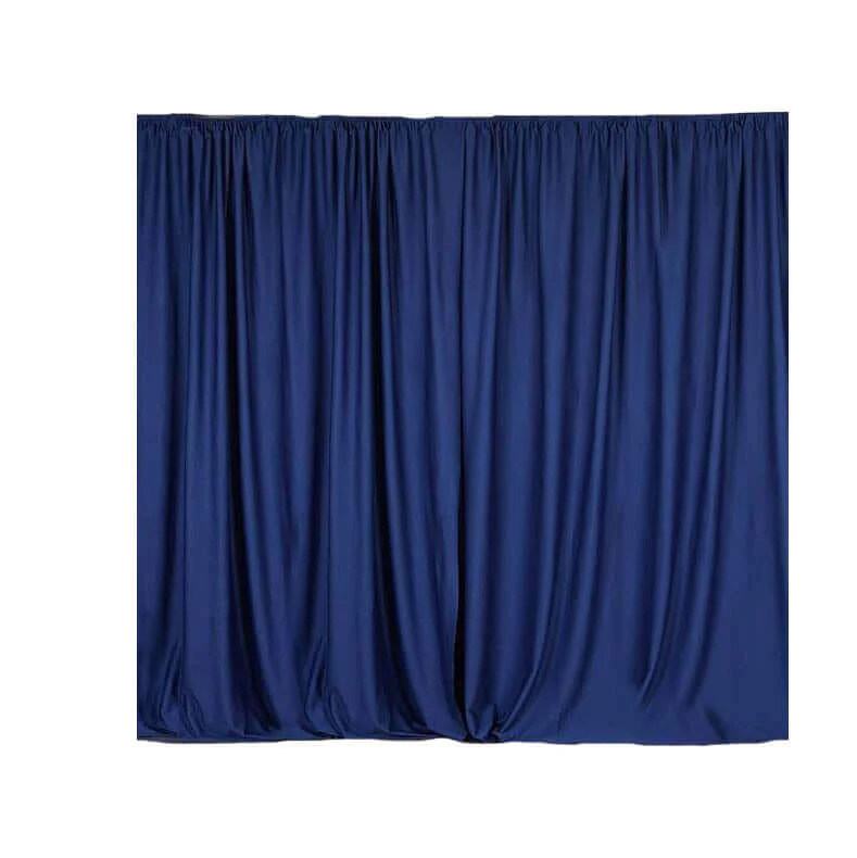 2 Pack 5ftx10ft Navy Blue Scuba Polyester Backdrop Drape Curtains, Durable Flame Resistant Event Divider Panels Wrinkle Free With Rod Pockets - Image 2