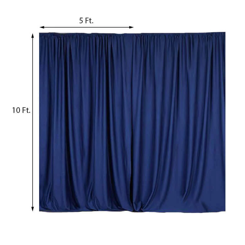 2 Pack 5ftx10ft Navy Blue Scuba Polyester Backdrop Drape Curtains, Durable Flame Resistant Event Divider Panels Wrinkle Free With Rod Pockets - Image 3