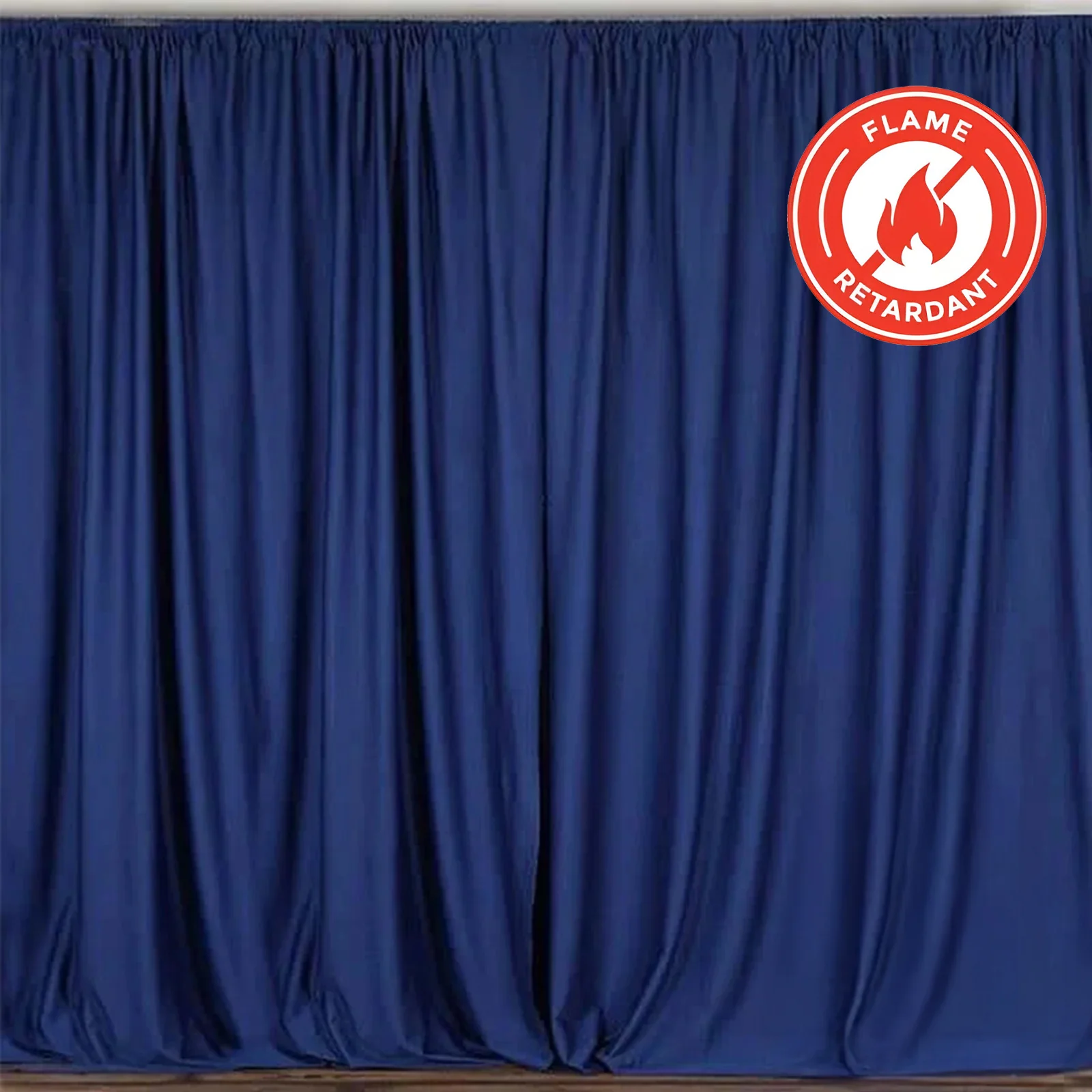 2 Pack 5ftx10ft Navy Blue Scuba Polyester Backdrop Drape Curtains, Durable Flame Resistant Event Divider Panels Wrinkle Free With Rod Pockets - Image 7
