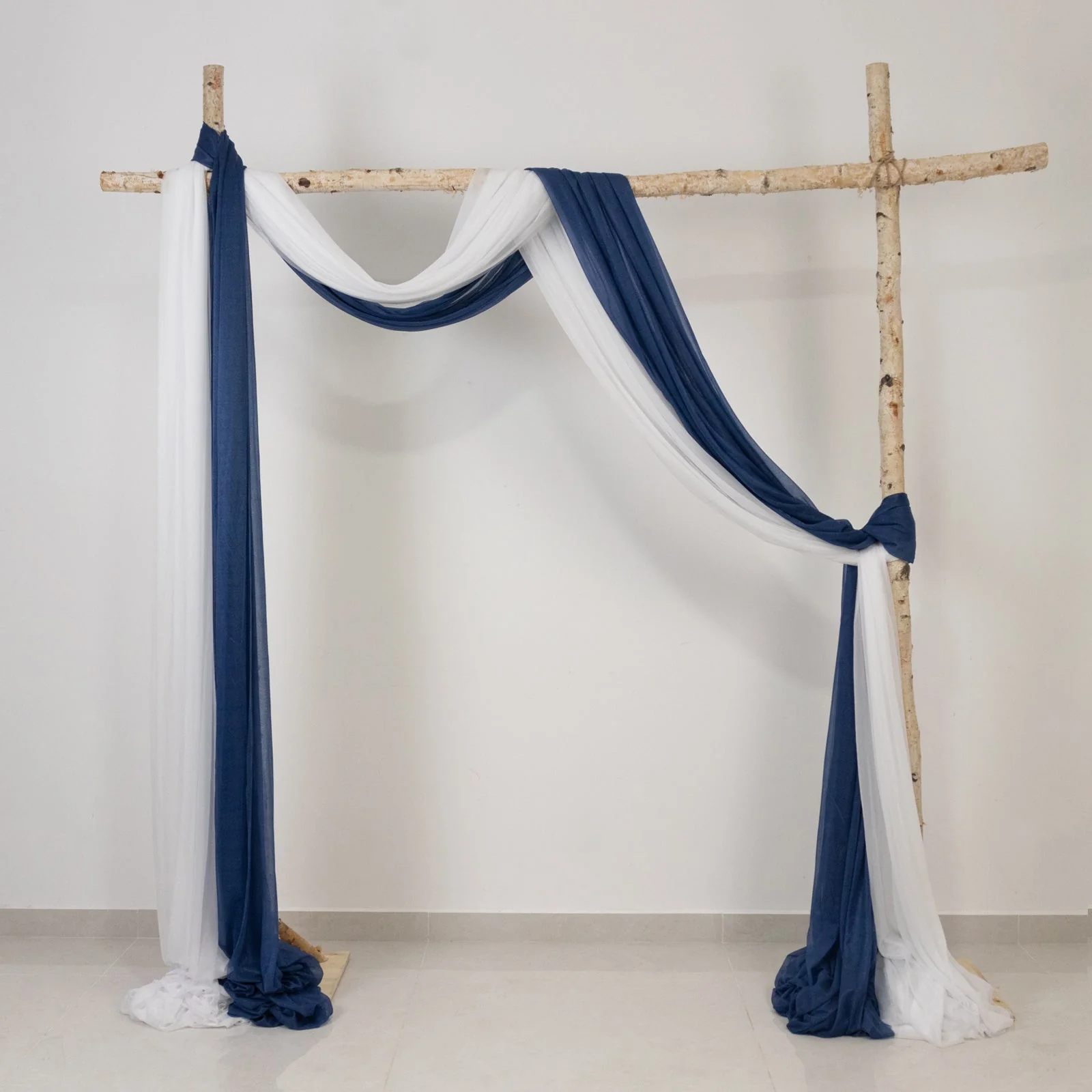 Sheer Wedding Arch Drape – 5ftx32ft Navy Blue Sheer Curtain Backdrop, Ceiling Drapery Panel - Image 2