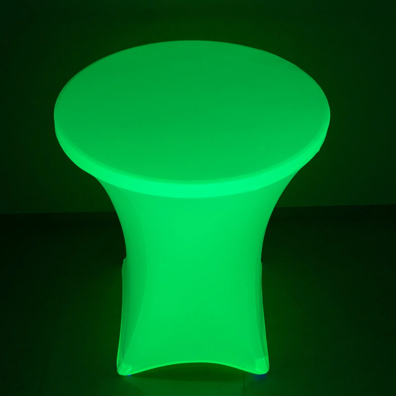 Glow Neon Green Fitted Round Cocktail Table Cover 30" Spandex, Wrinkle-Free Cover - Image 5