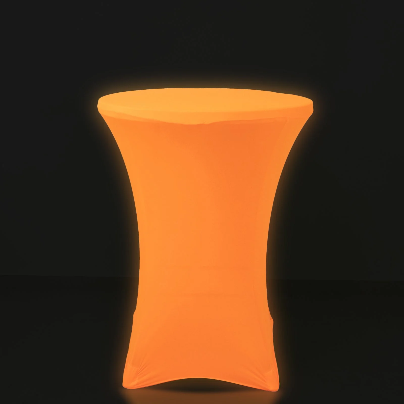 Glow Neon Orange Fitted Round Cocktail Table Cover 30" Spandex, Wrinkle-Free Cover - Image 2