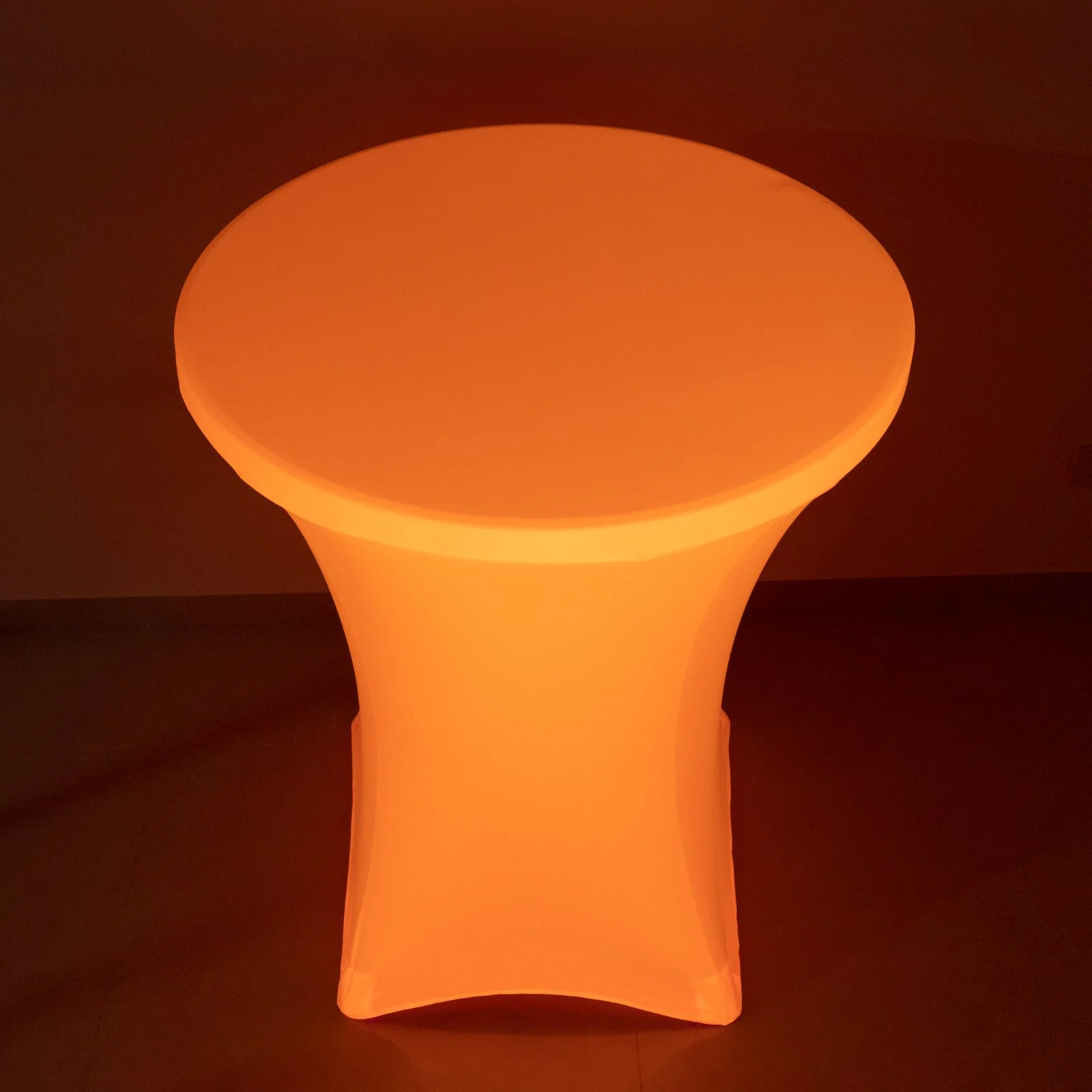 Glow Neon Orange Fitted Round Cocktail Table Cover 30" Spandex, Wrinkle-Free Cover - Image 5
