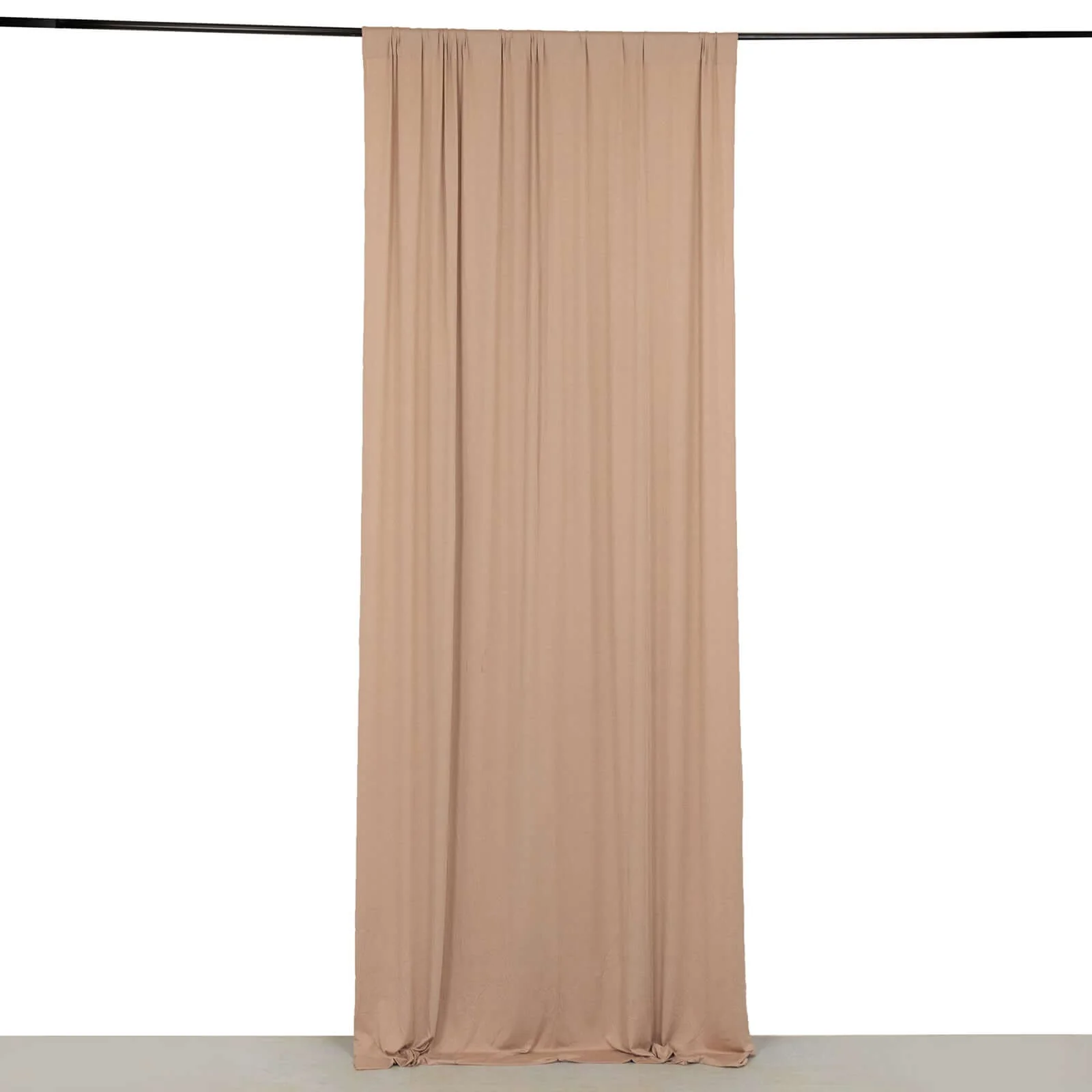 Nude 4-Way Stretch Spandex Backdrop Drape Curtain, Wrinkle Free Event Divider Panel with Rod Pockets - 5ftx10ft
