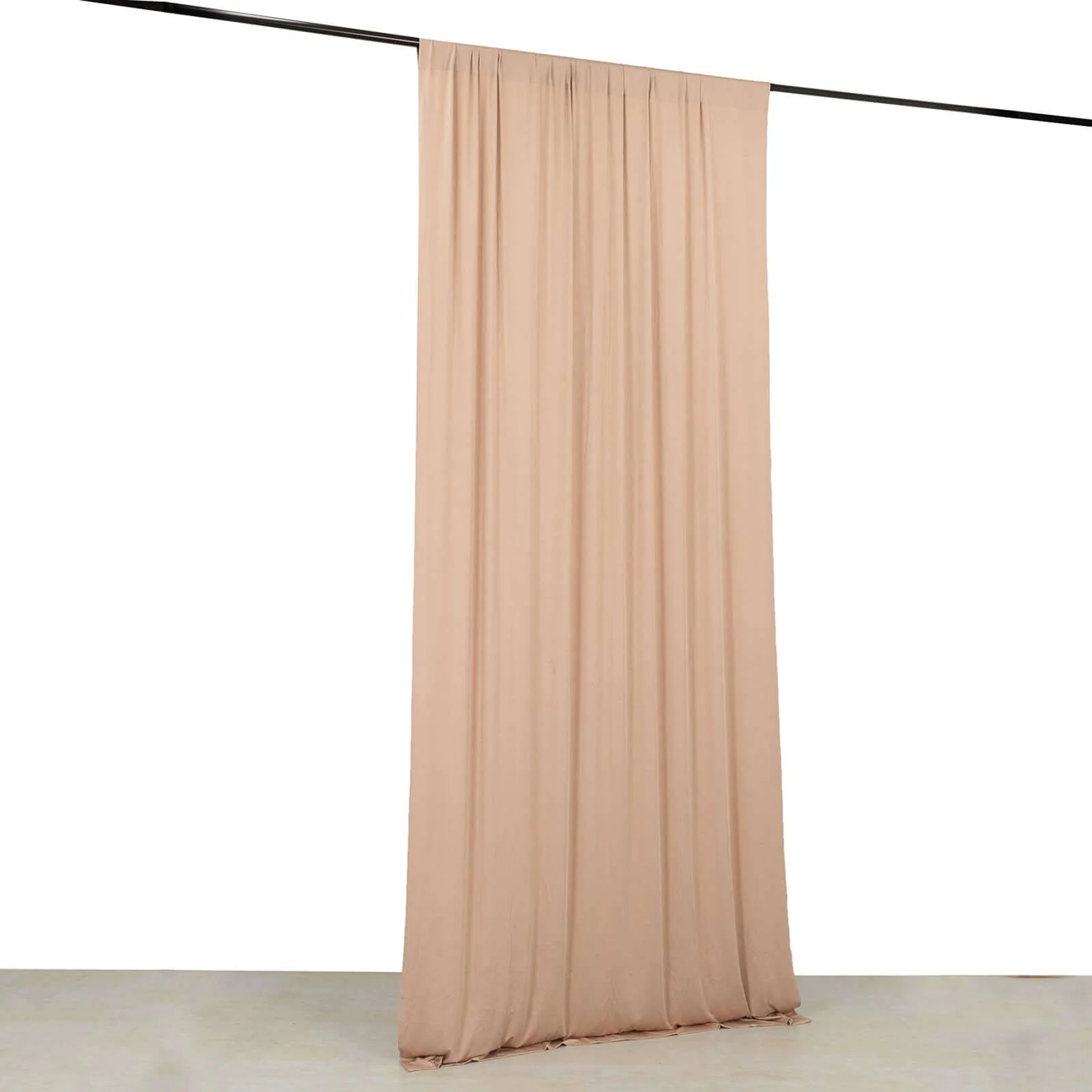 Nude 4-Way Stretch Spandex Backdrop Drape Curtain, Wrinkle Free Event Divider Panel with Rod Pockets - 5ftx10ft - Image 3