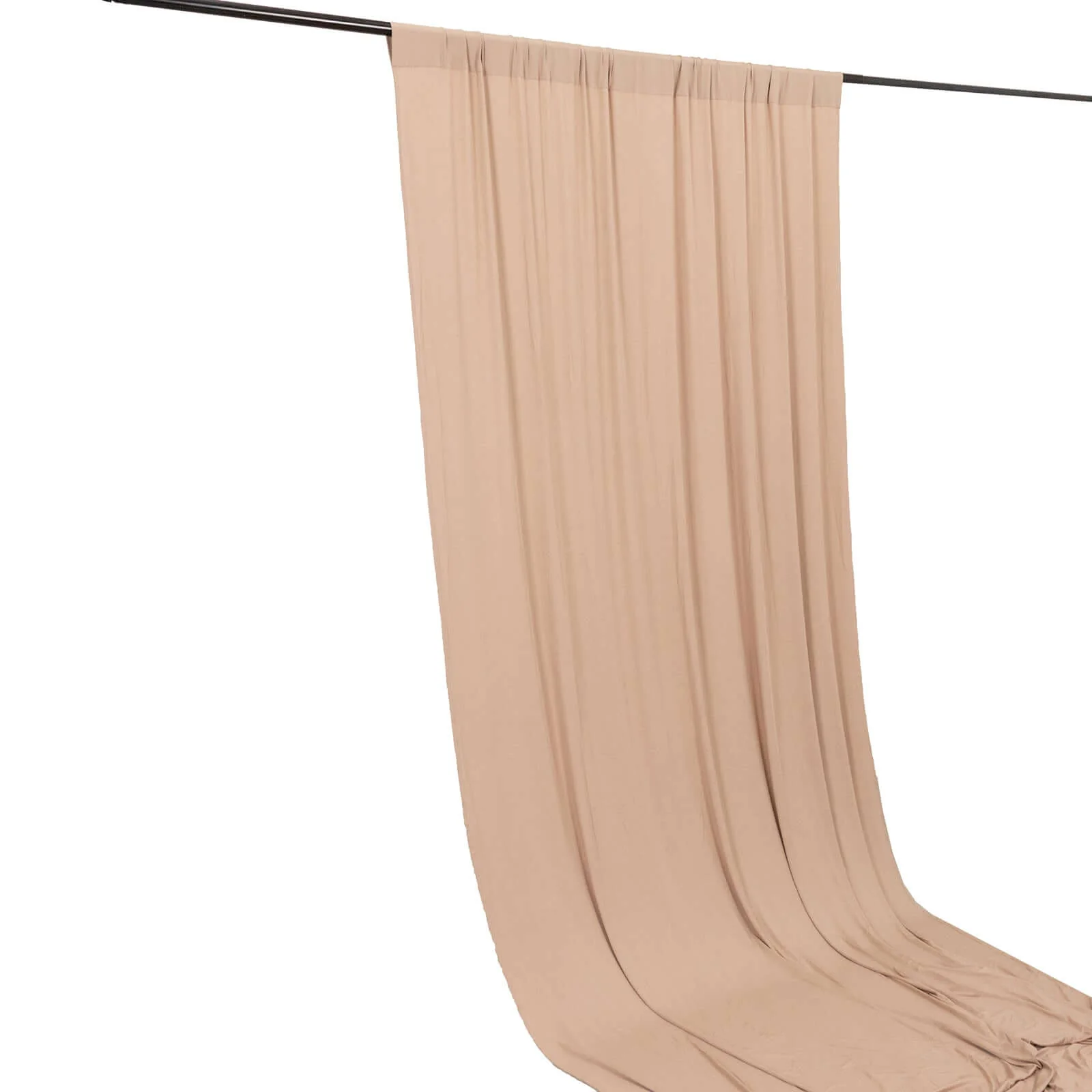 Nude 4-Way Stretch Spandex Backdrop Drape Curtain, Wrinkle Free Event Divider Panel with Rod Pockets - 5ftx14ft - Image 6