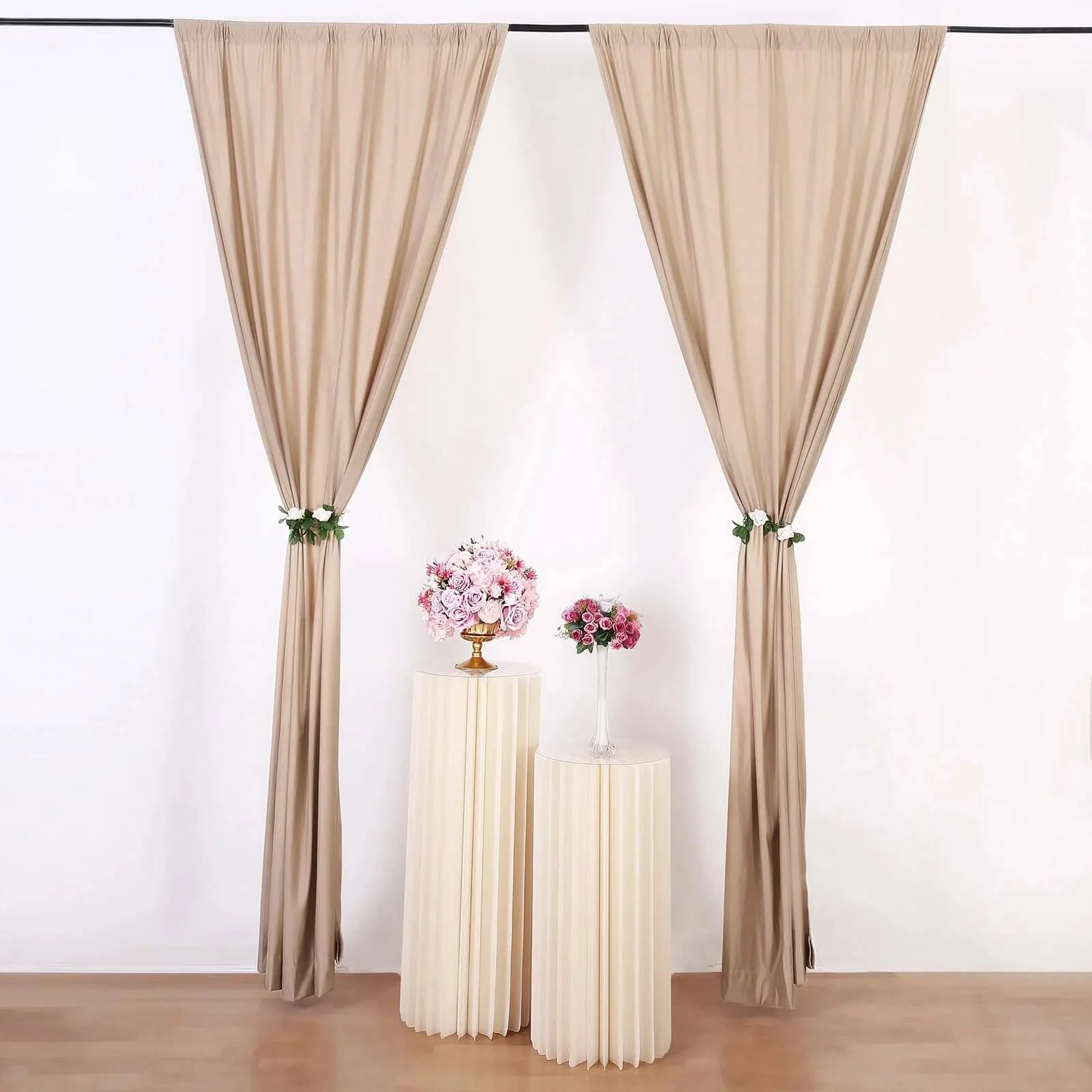 2 Pack 5ftx10ft Nude Scuba Polyester Backdrop Drape Curtains, Durable Flame Resistant Event Divider Panels Wrinkle Free With Rod Pockets - Image 5