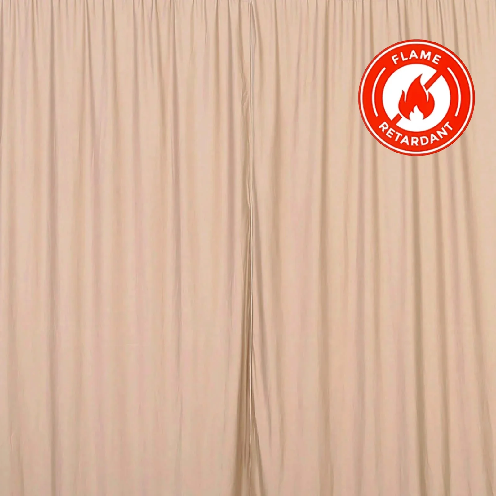 2 Pack 5ftx10ft Nude Scuba Polyester Backdrop Drape Curtains, Durable Flame Resistant Event Divider Panels Wrinkle Free With Rod Pockets - Image 8