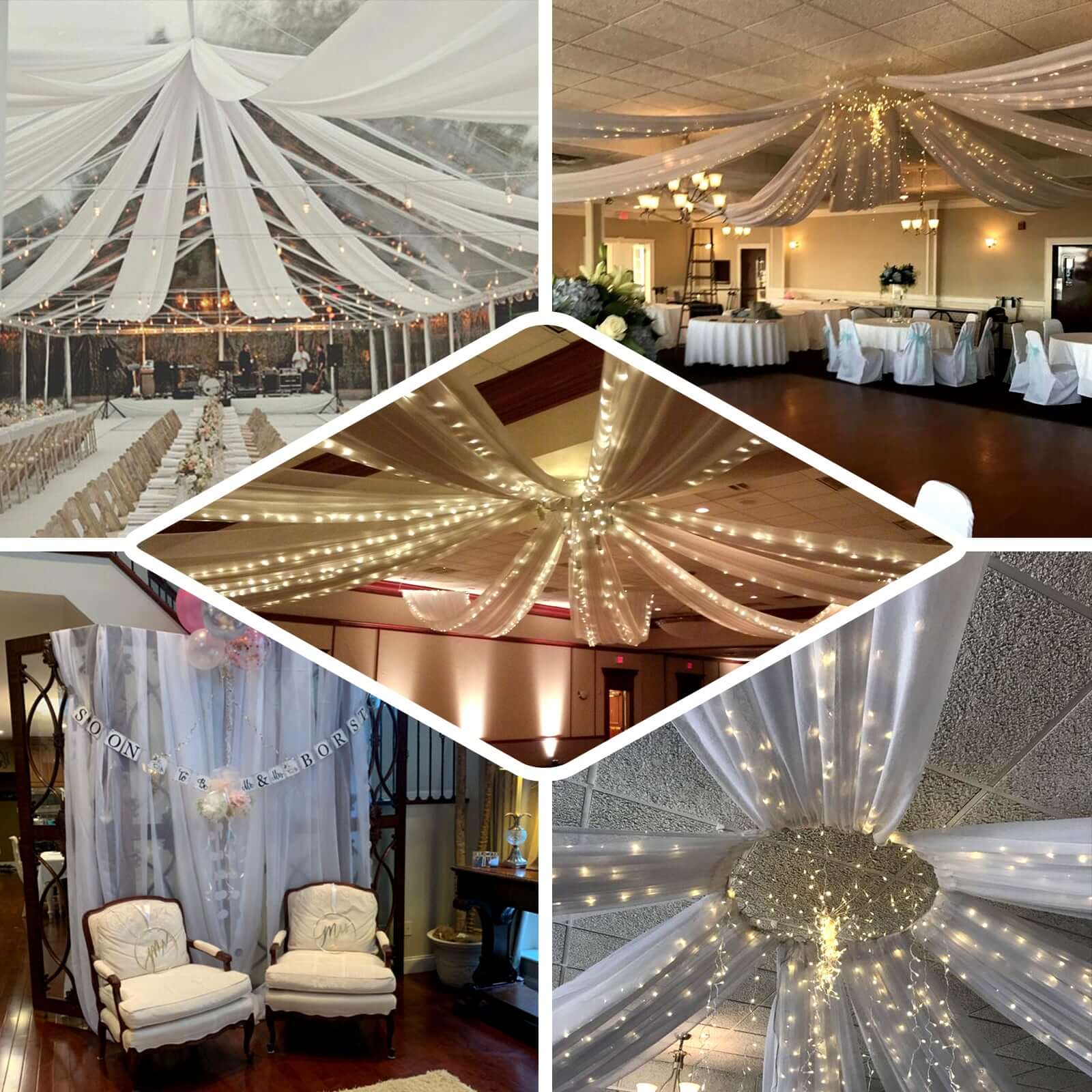 Nude Sheer Durable Flame Resistant Ceiling/Curtain Draping Panels 10ftx20ft - Image 5