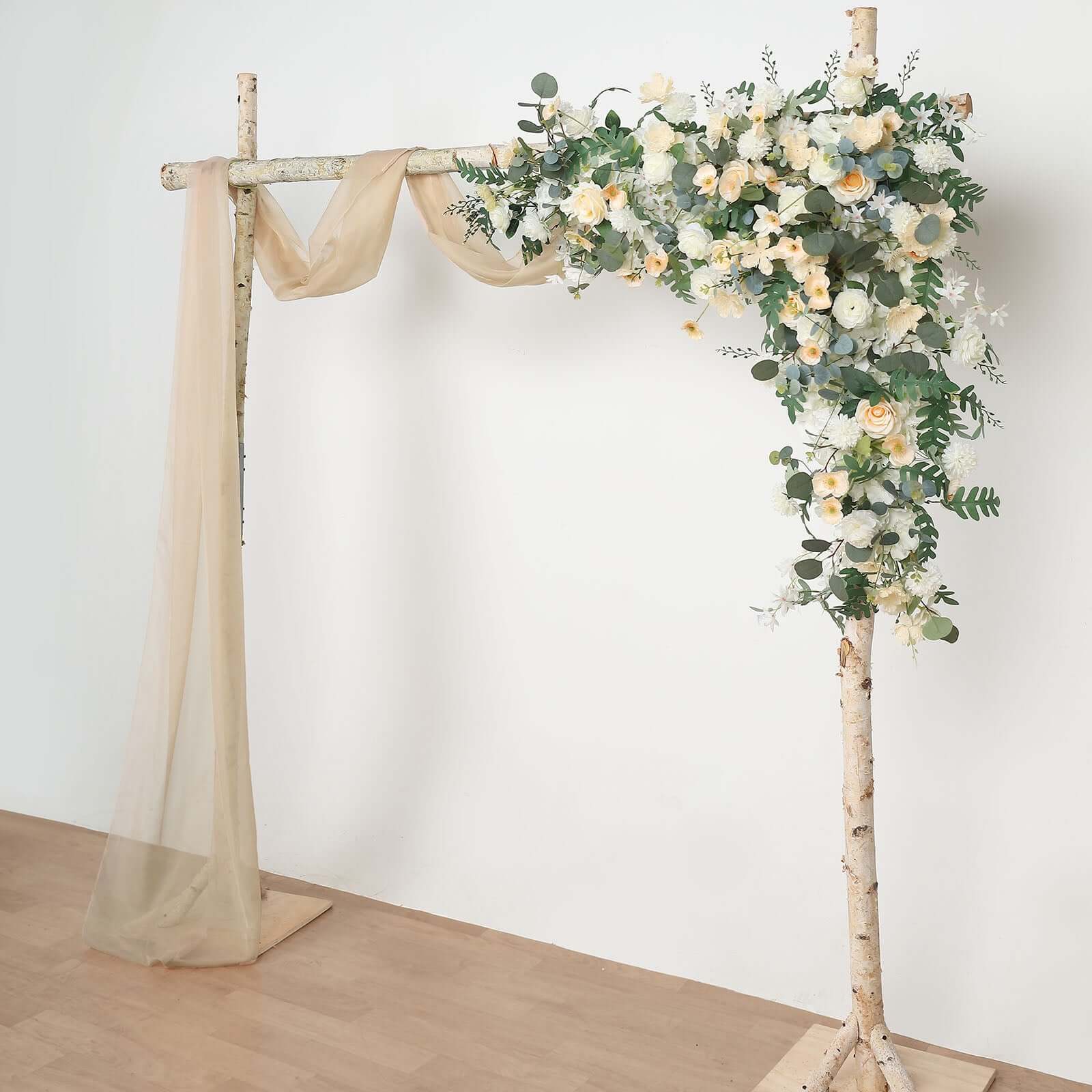 Nude Sheer Organza Wedding Arch Draping Fabric, Long Curtain Backdrop Window Scarf Valance 18ft - Image 7
