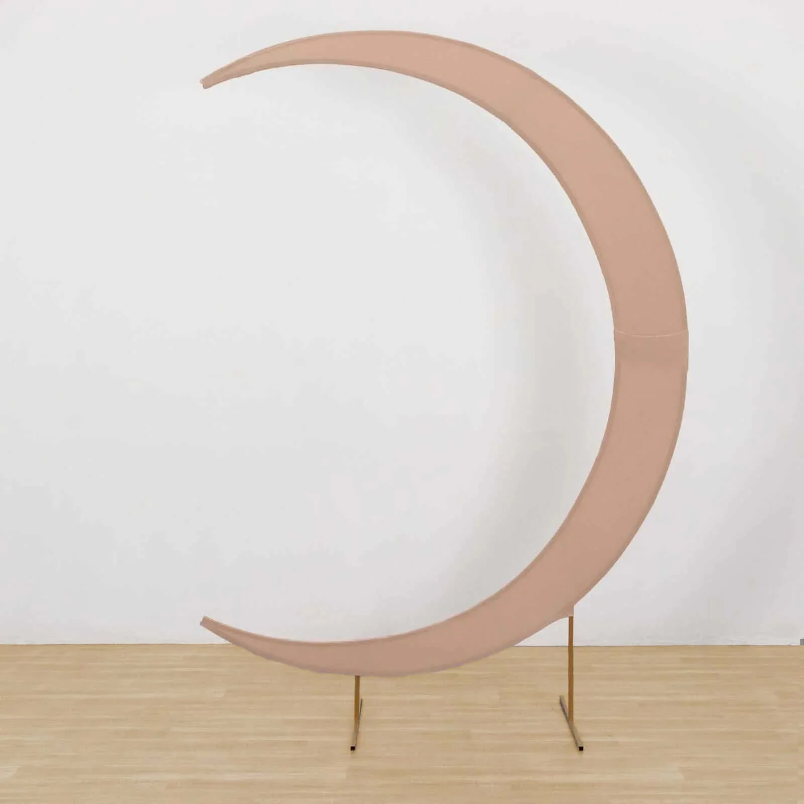 Nude Spandex Crescent Moon Chiara Backdrop Stand Cover, Custom Fitted Wedding Arch Cover - 7.5ft - Image 2