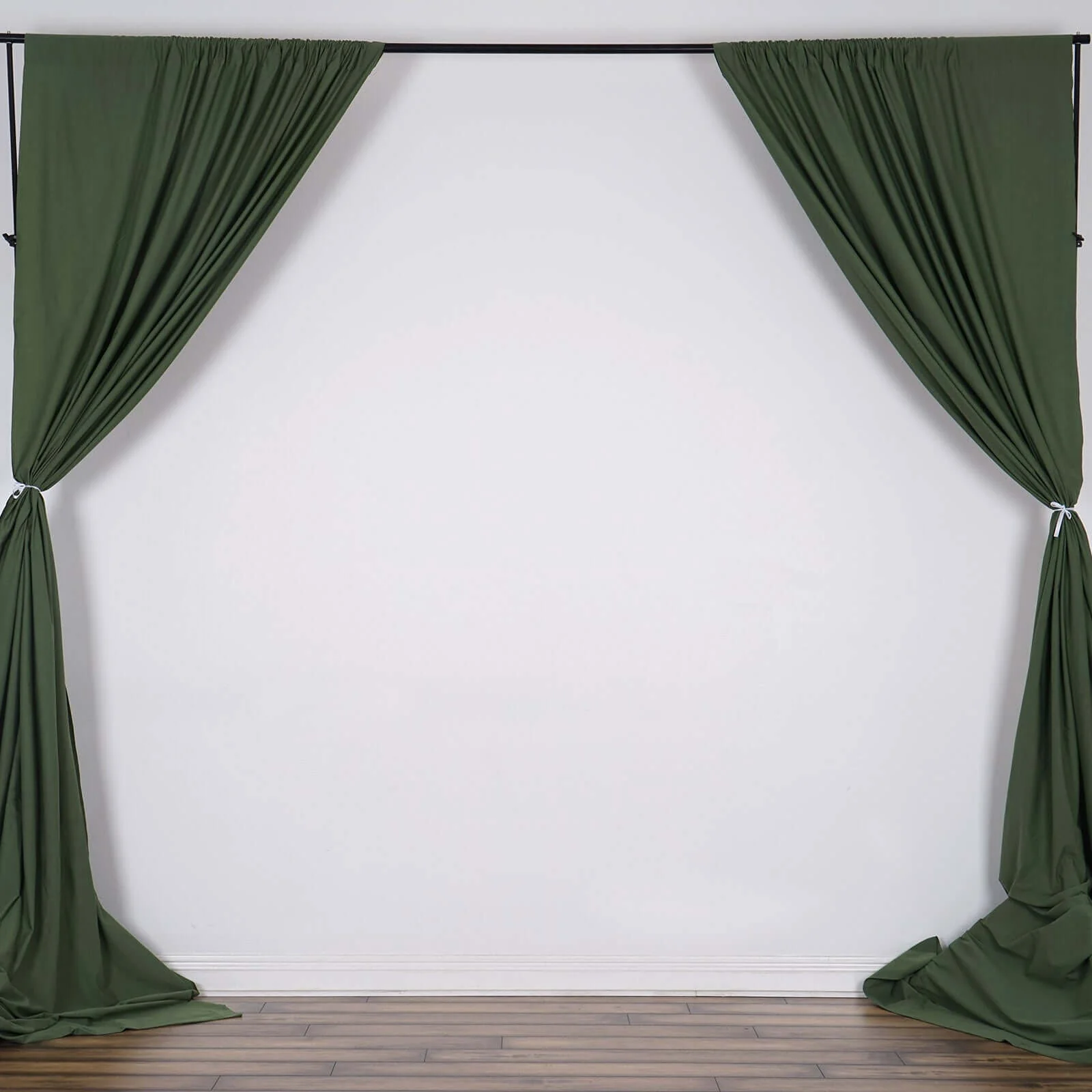 2 Pack 5ftx10ft Olive Green Scuba Polyester Backdrop Drape Curtains, Durable Flame Resistant Event Divider Panels Wrinkle Free With Rod Pockets - Image 6