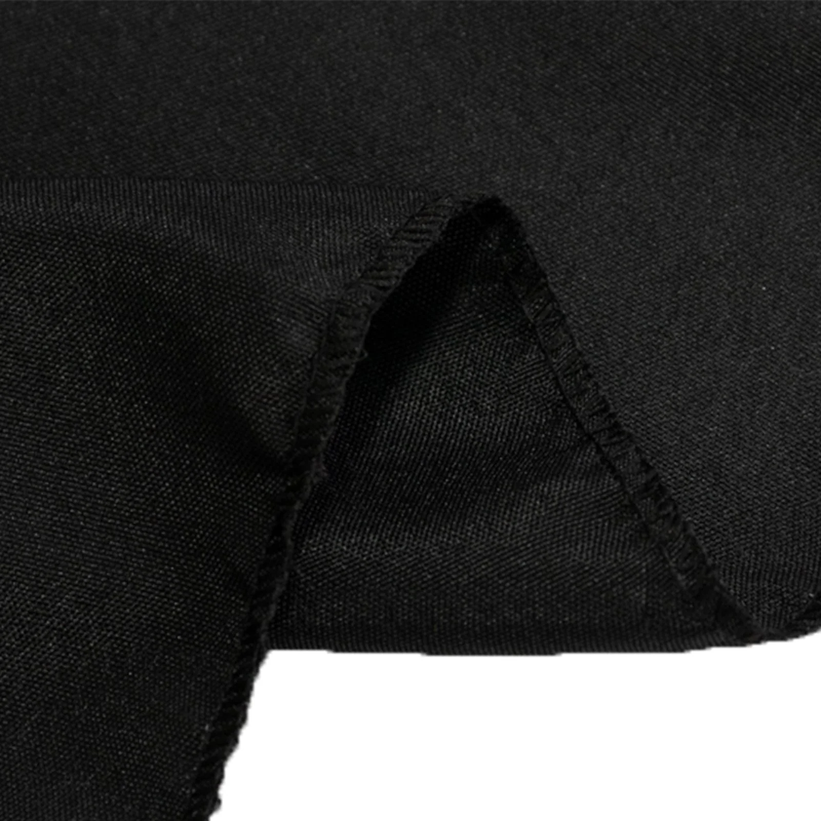 Open Back Fitted Polyester Rectangle Tablecloth 72"x30" Black - Trade Show Table Cover - Image 8