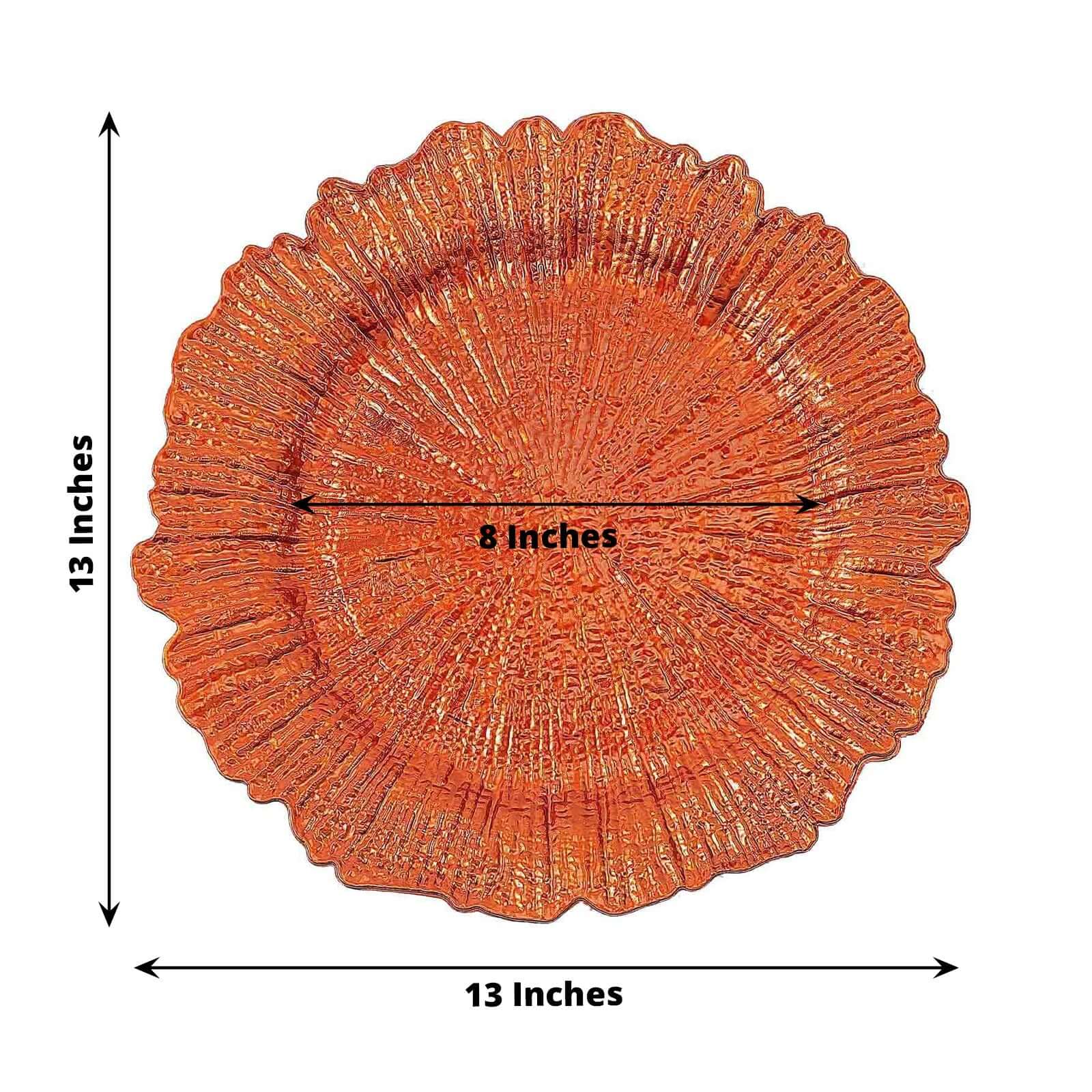 6-Pack Acrylic Plastic Charger Plates 13" Round Orange Reef Design - Decorative Dinner Charger Tableware - Image 3