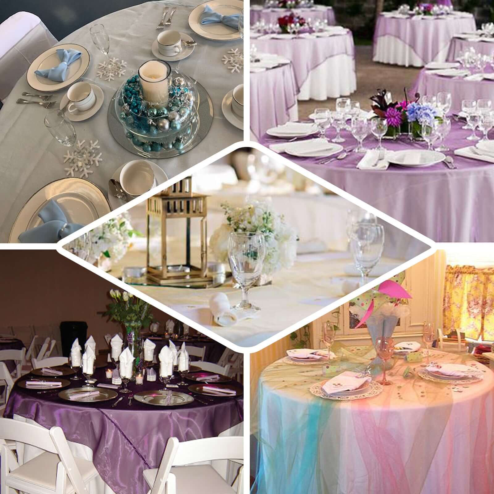10 Pack Organza Table Overlay 72"x72" Champagne - Sheer Table Topper - Image 5