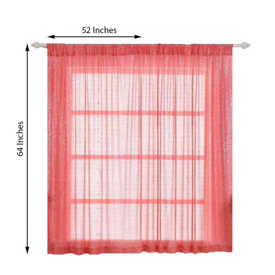 Pack of 2 Coral Sequin Curtains With Rod Pocket Window Treatment Panels 52"x64" - Image 5