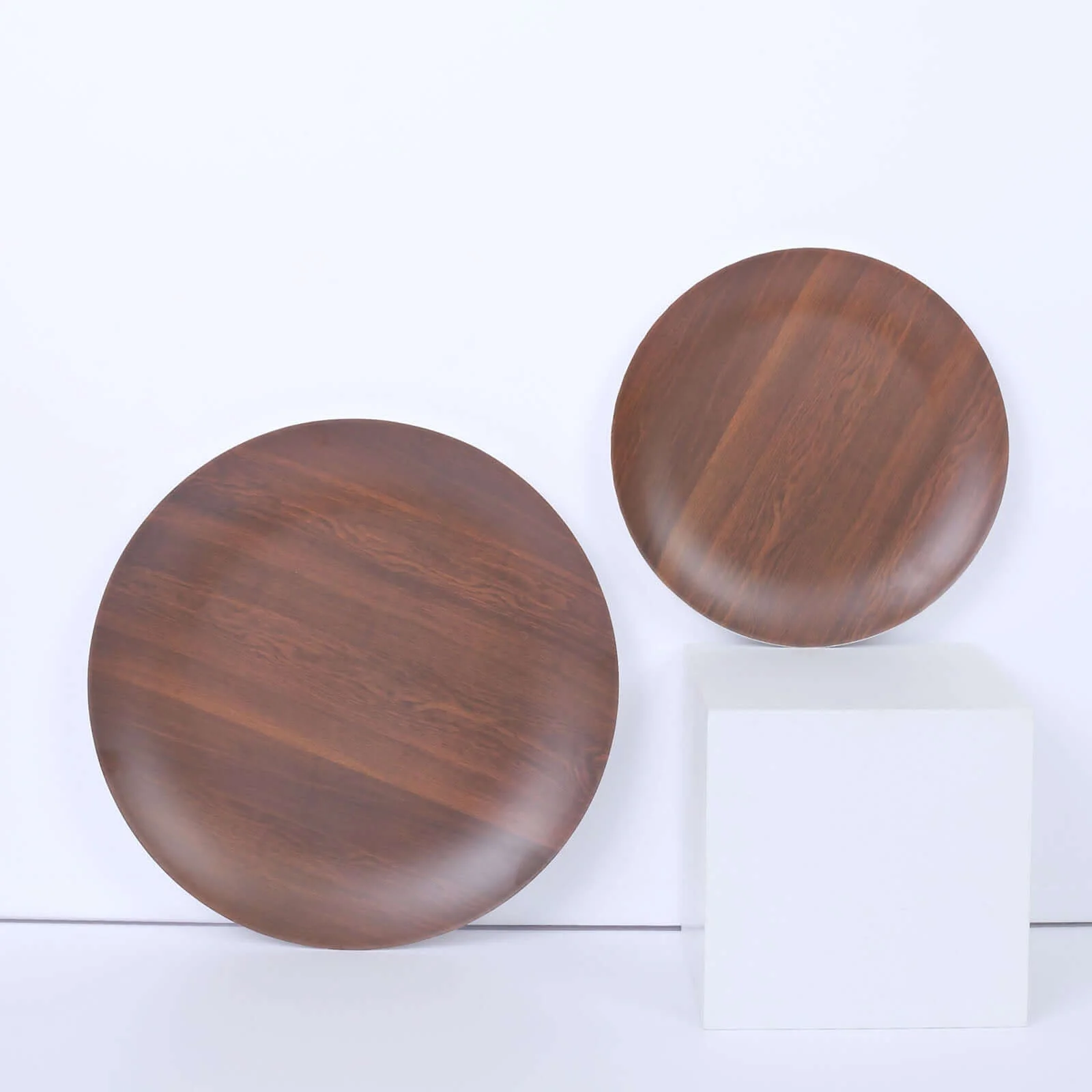 Rustic Brown Farmhouse Heavy Duty Melamine Dessert Plates - Image 4