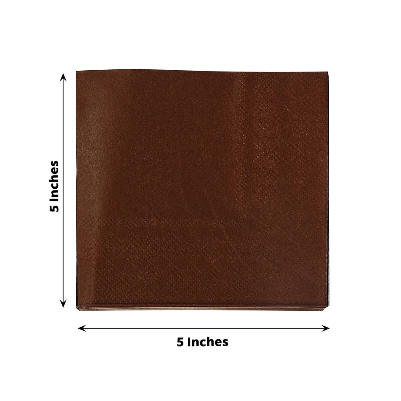 50-Pack Paper Beverage Napkins 2 Ply Cinnamon Brown 5"x5" - Soft Disposable Cocktail Napkins 18GSM - Image 3
