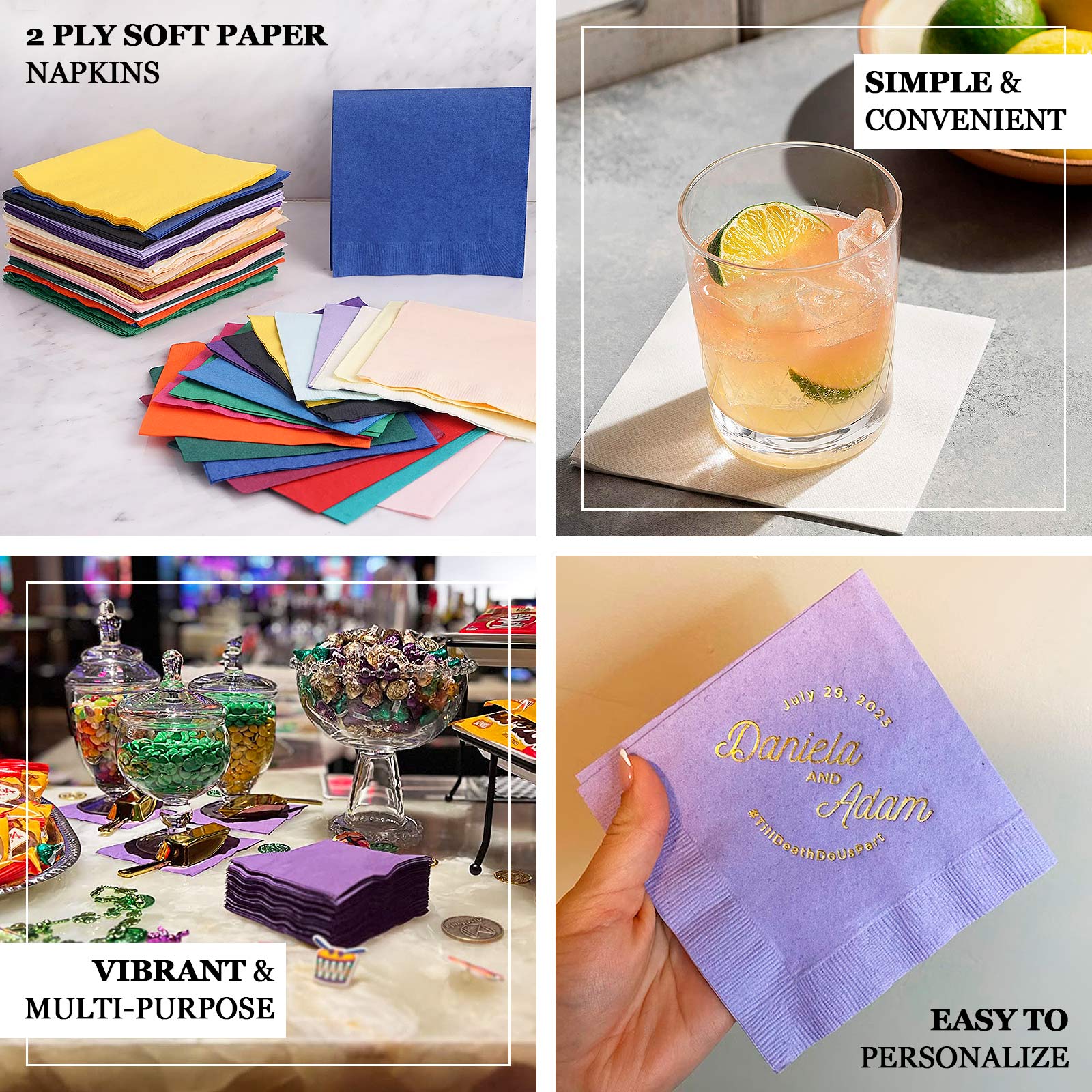 50-Pack Paper Beverage Napkins 2 Ply Cinnamon Brown 5"x5" - Soft Disposable Cocktail Napkins 18GSM - Image 4