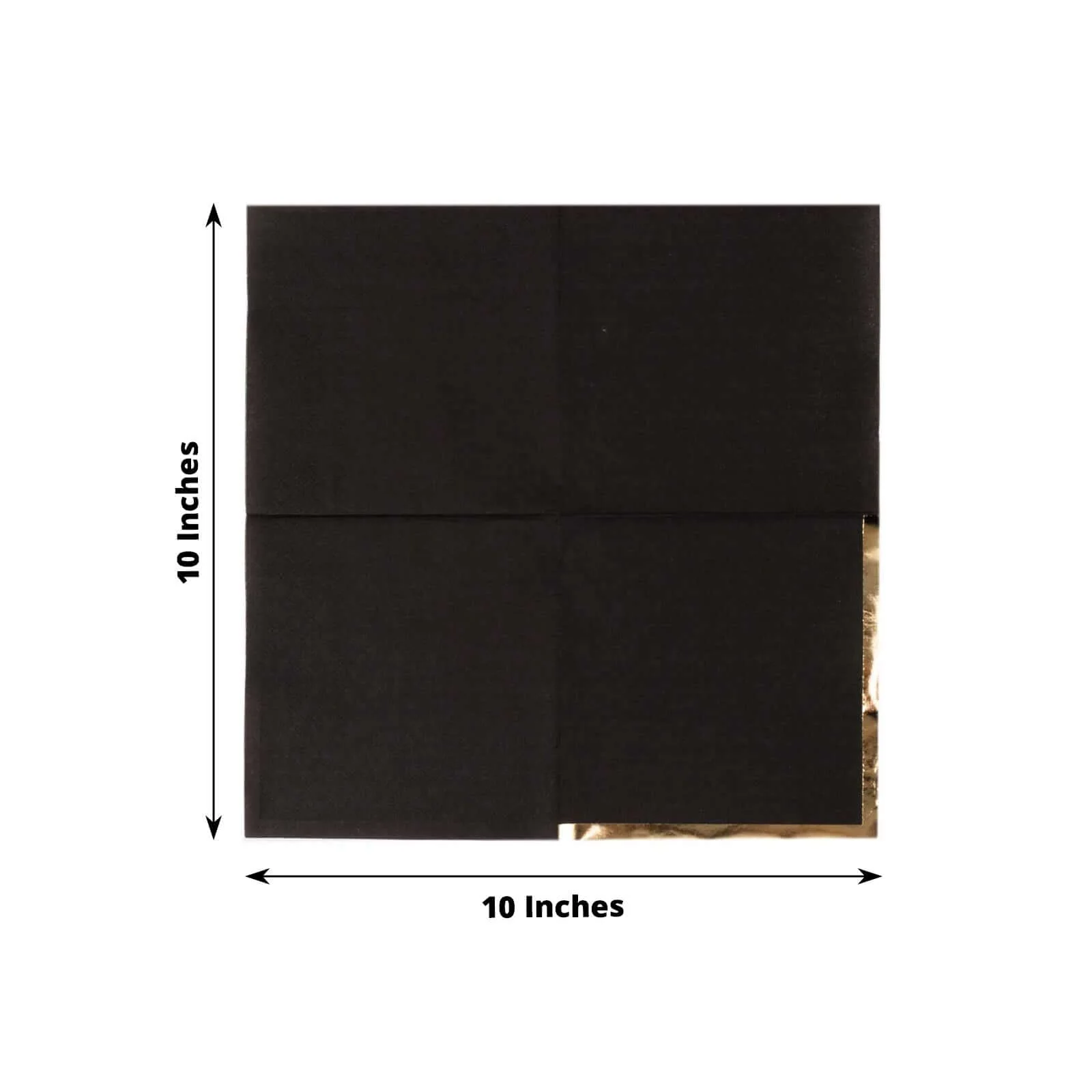 50-Pack Paper Beverage Napkins 2 Ply Black with Gold Foil Edge 5"x5" - Soft Disposable Cocktail Napkins 18GSM - Image 3
