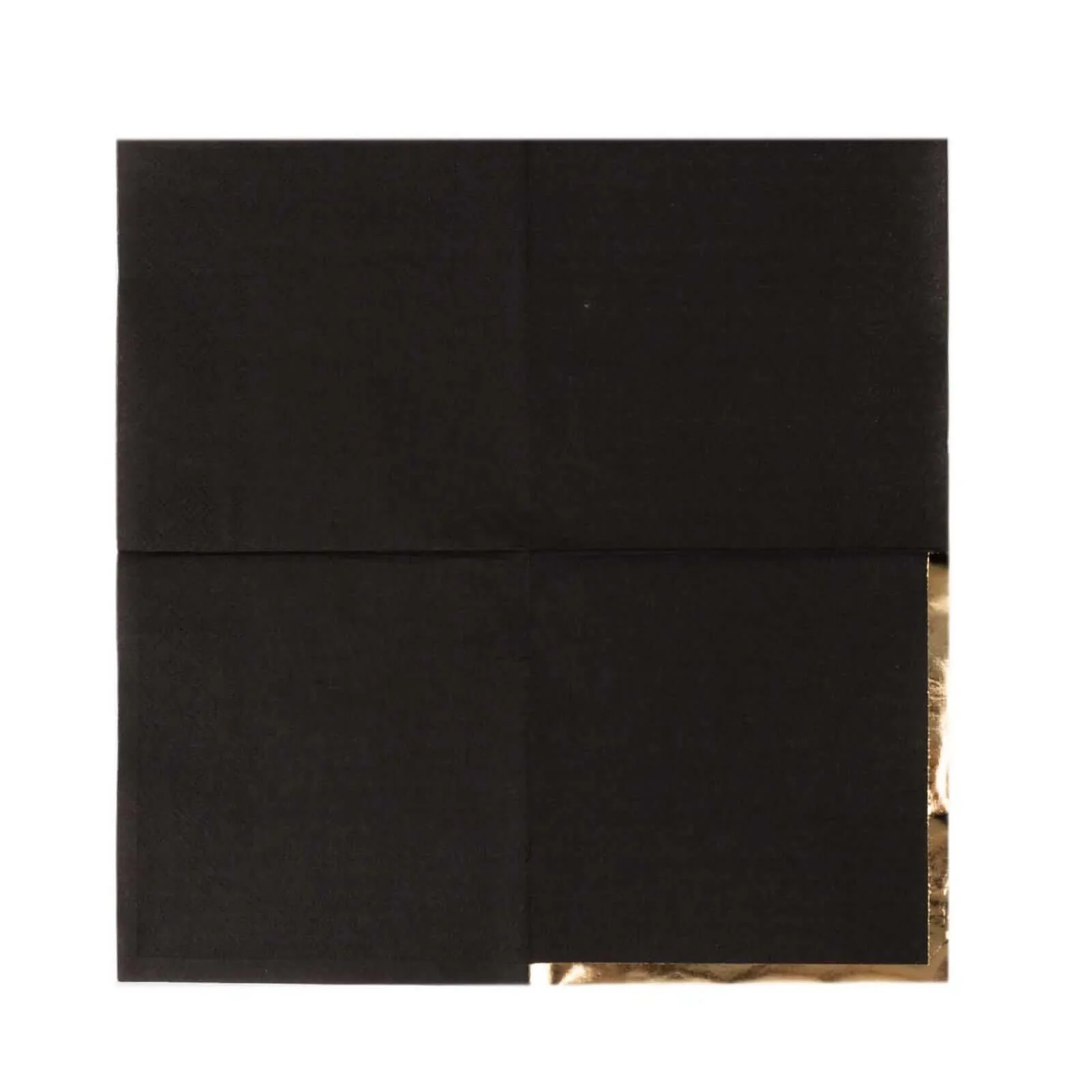 50-Pack Paper Beverage Napkins 2 Ply Black with Gold Foil Edge 5"x5" - Soft Disposable Cocktail Napkins 18GSM - Image 7