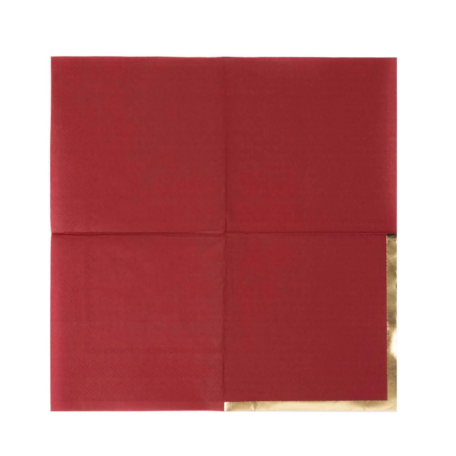50-Pack Paper Beverage Napkins 2 Ply Burgundy with Gold Foil Edge 5"x5" - Soft Disposable Cocktail Napkins 18GSM - Image 7