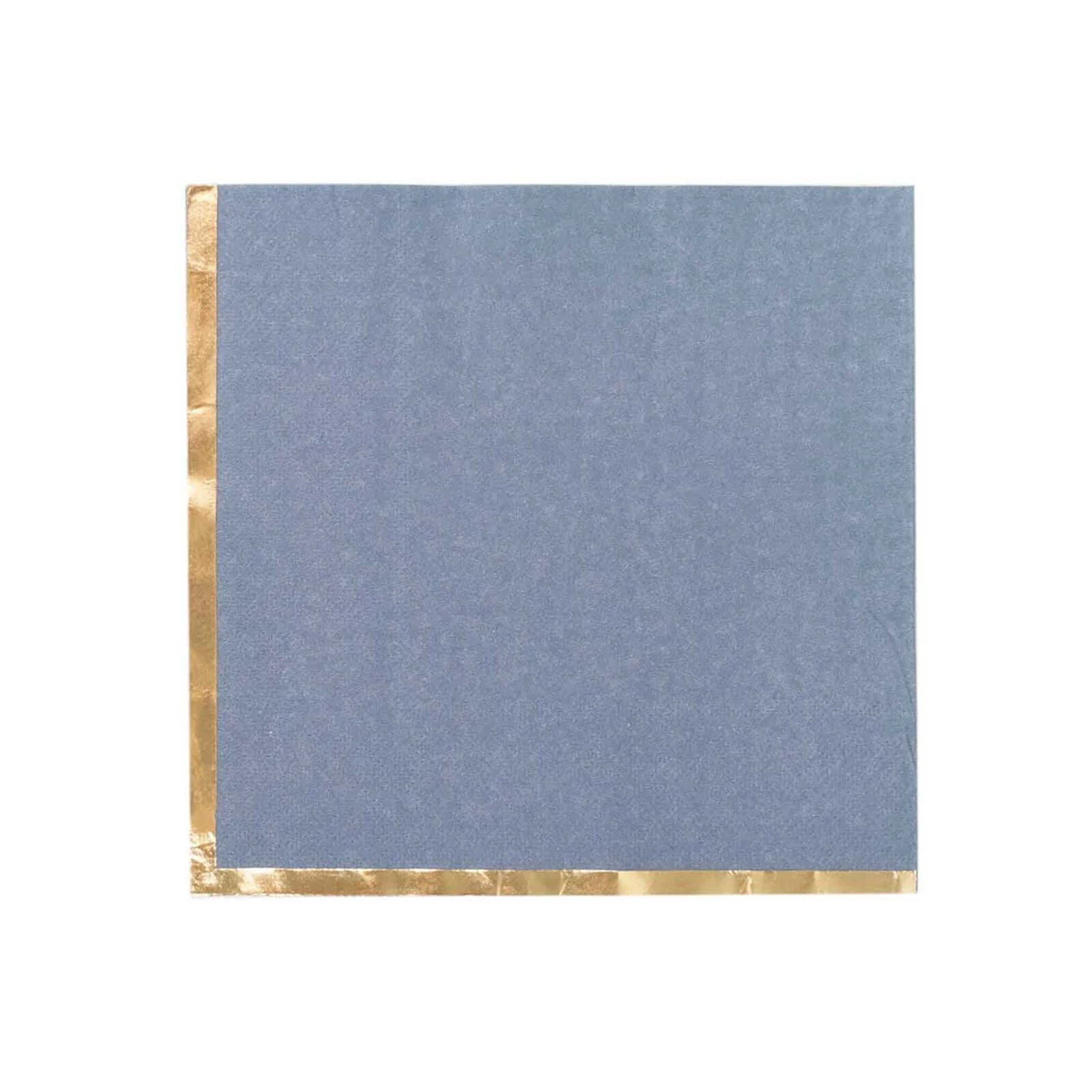 50-Pack Paper Beverage Napkins 2 Ply Dusty Blue with Gold Foil Edge 6.5"x6.5" - Soft Disposable Cocktail Napkins - Image 8