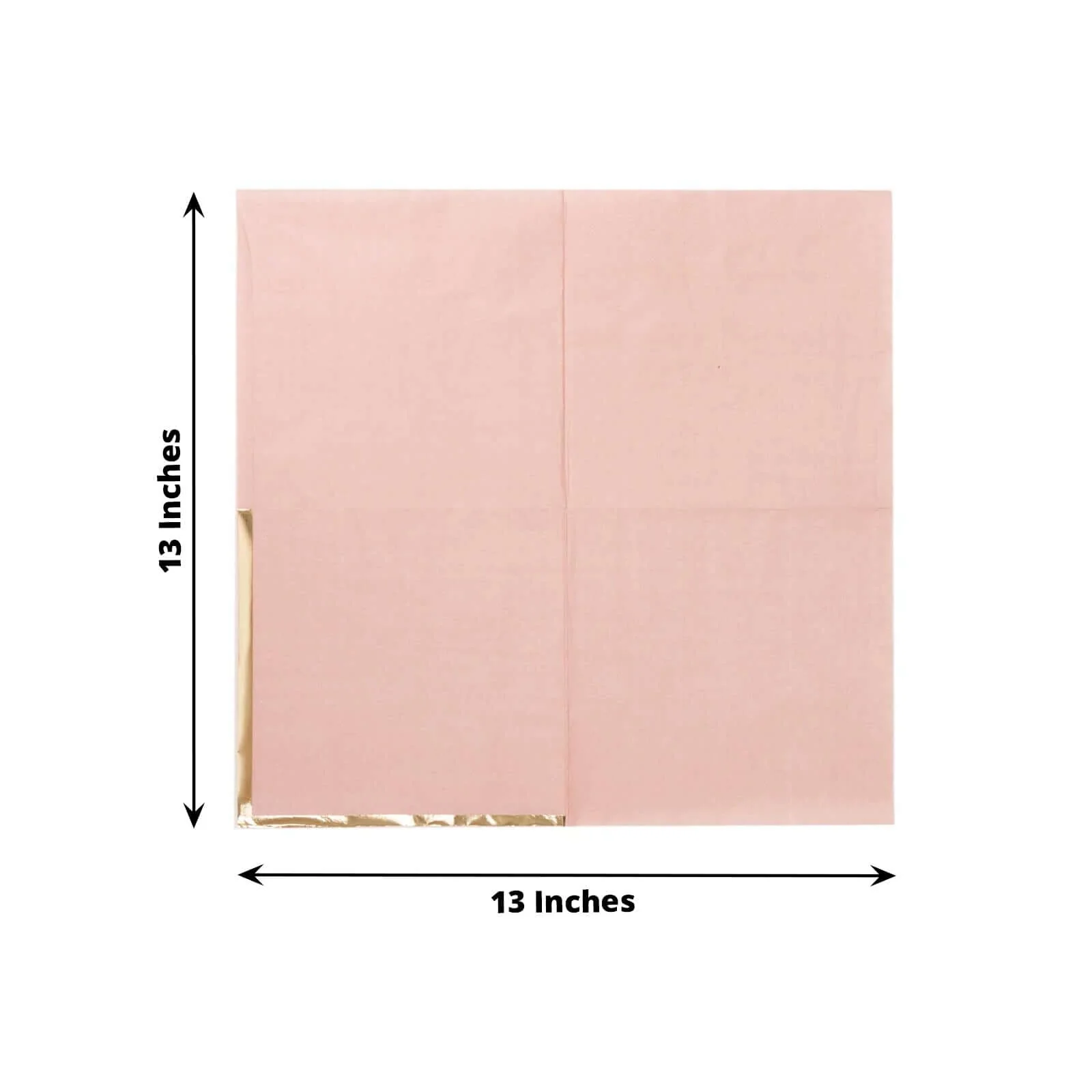 50-Pack Paper Beverage Napkins 2 Ply Dusty Rose with Gold Foil Edge 6.5"x6.5" - Soft Disposable Cocktail Napkins - Image 3