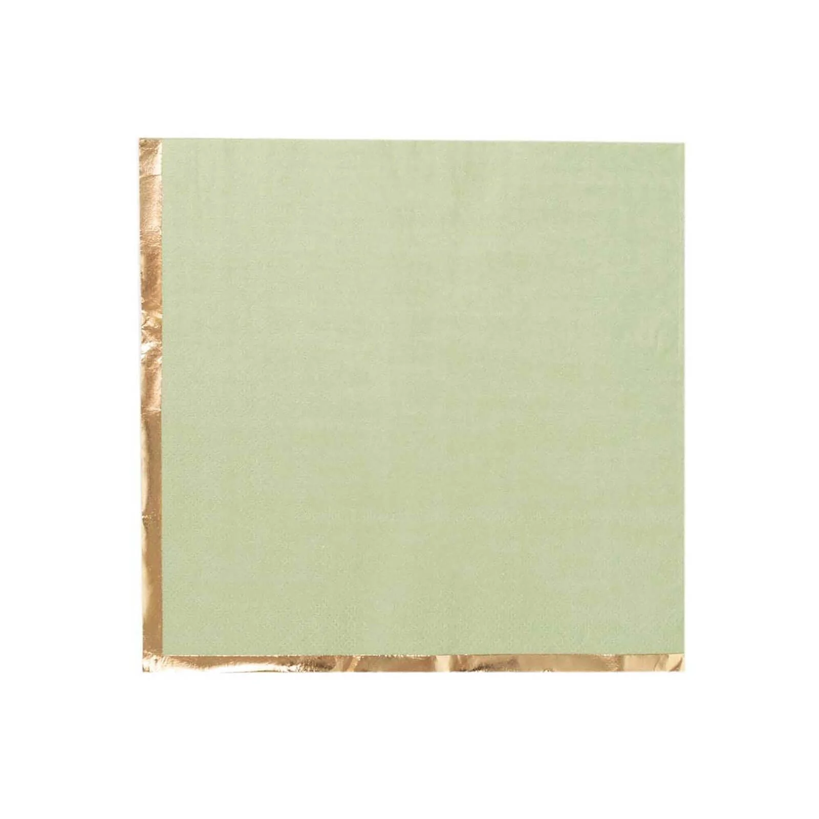 50-Pack Paper Beverage Napkins 2 Ply Sage Green with Gold Foil Edge 6.5"x6.5" - Soft Disposable Cocktail Napkins - Image 8