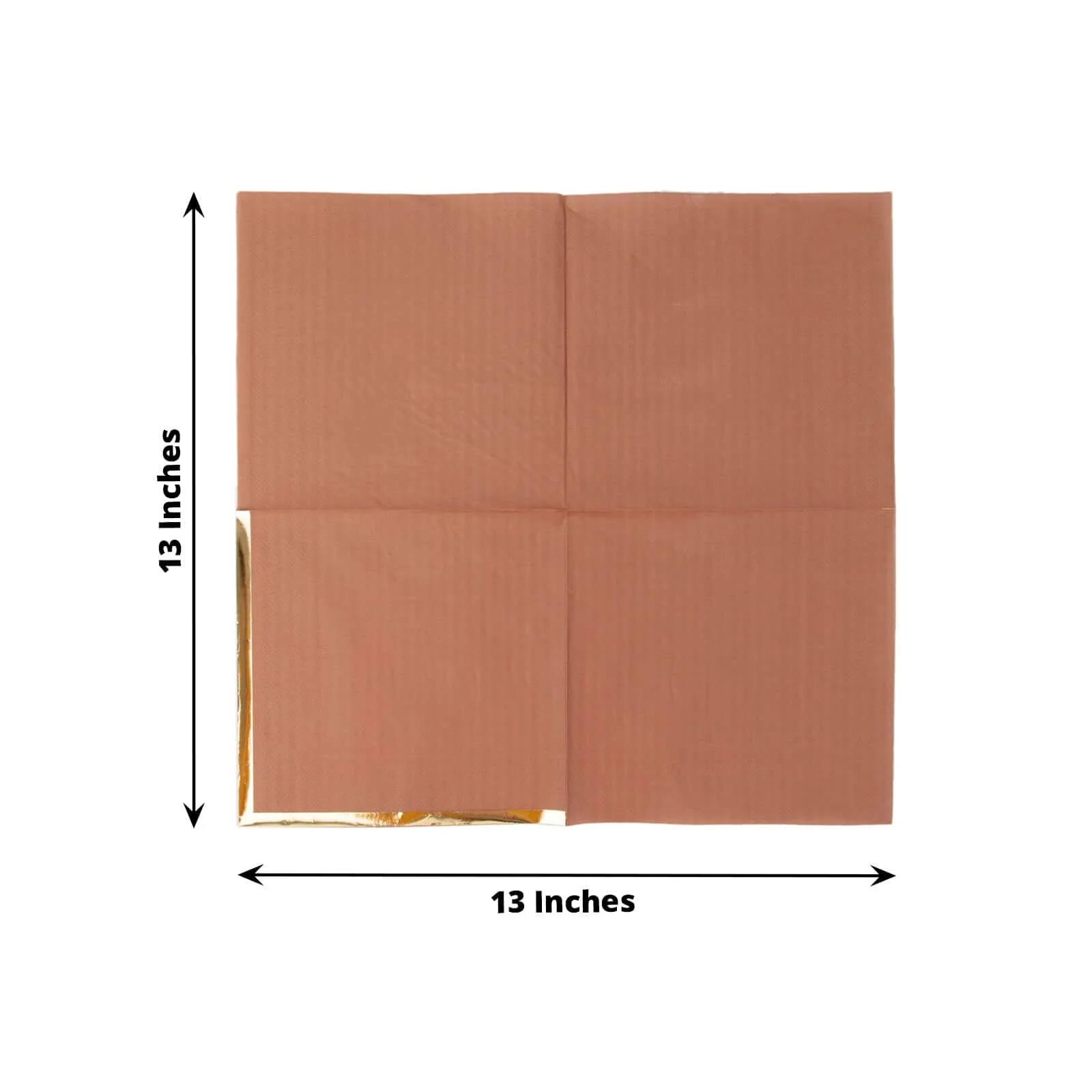 50-Pack Paper Beverage Napkins 2 Ply Terracotta (Rust) with Gold Foil Edge 6.5"x6.5" - Soft Disposable Cocktail Napkins - Image 3