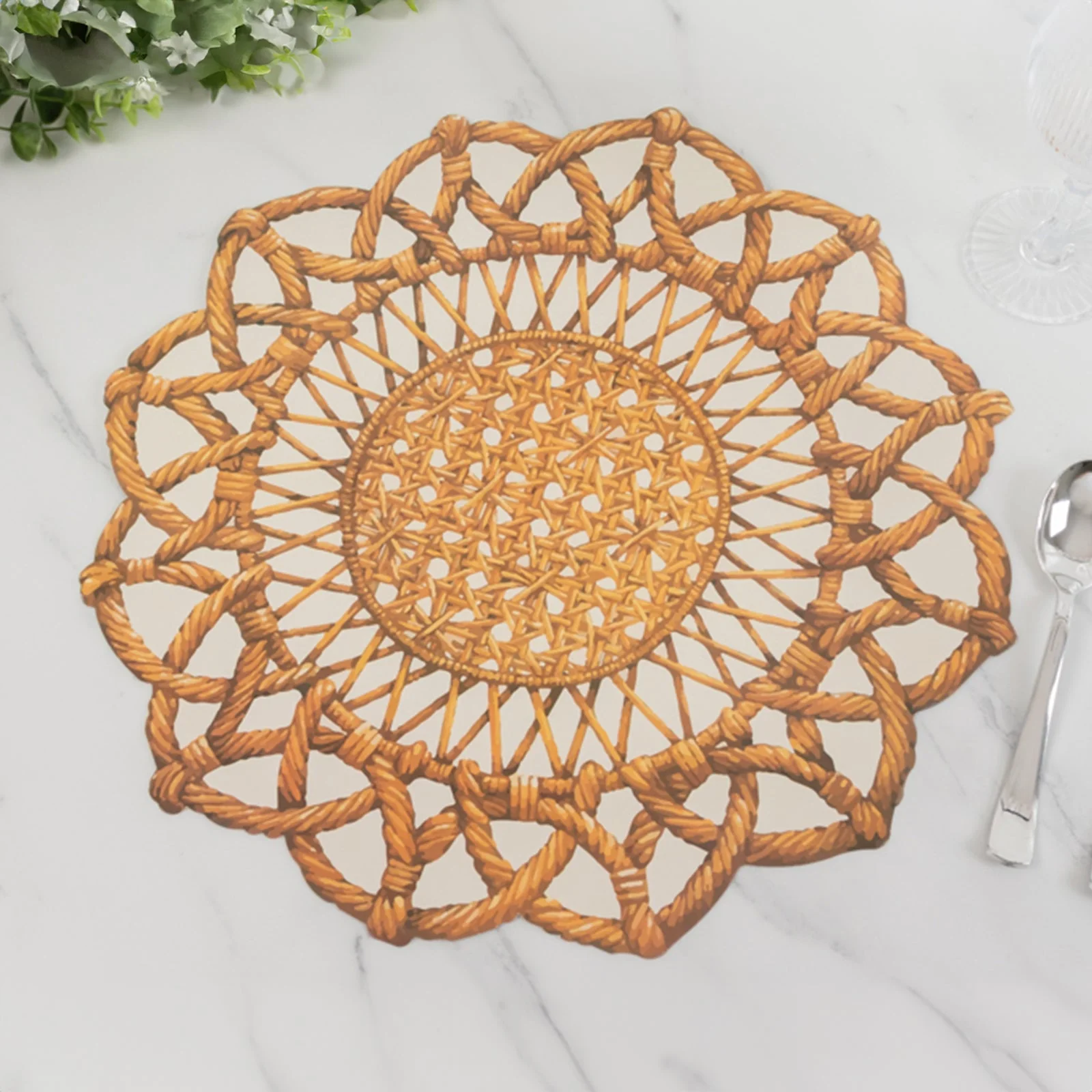 10-Pack Disposable Table Placemats 16" Brown - Image 3