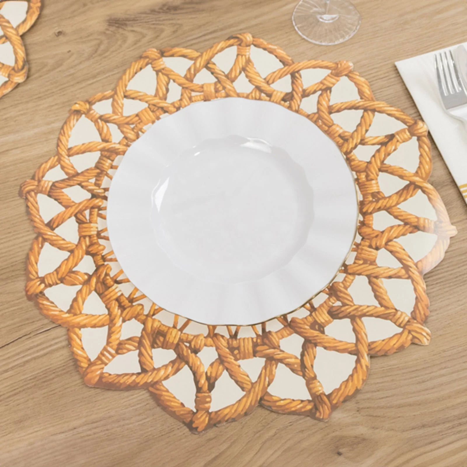 10-Pack Disposable Table Placemats 16" Brown - Image 8